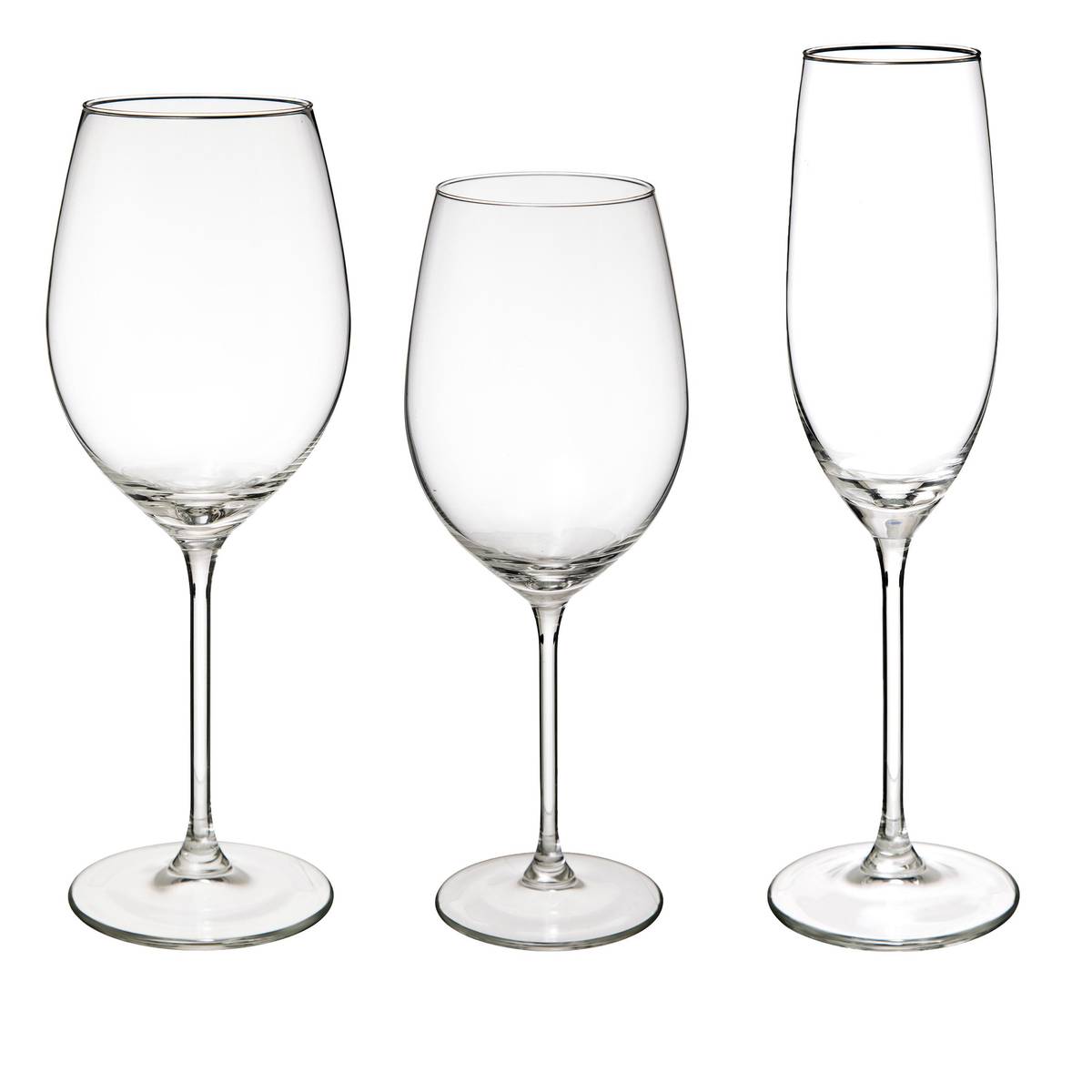 Set of 18 stemmed glasses "Lina" 540 ml, Transparent