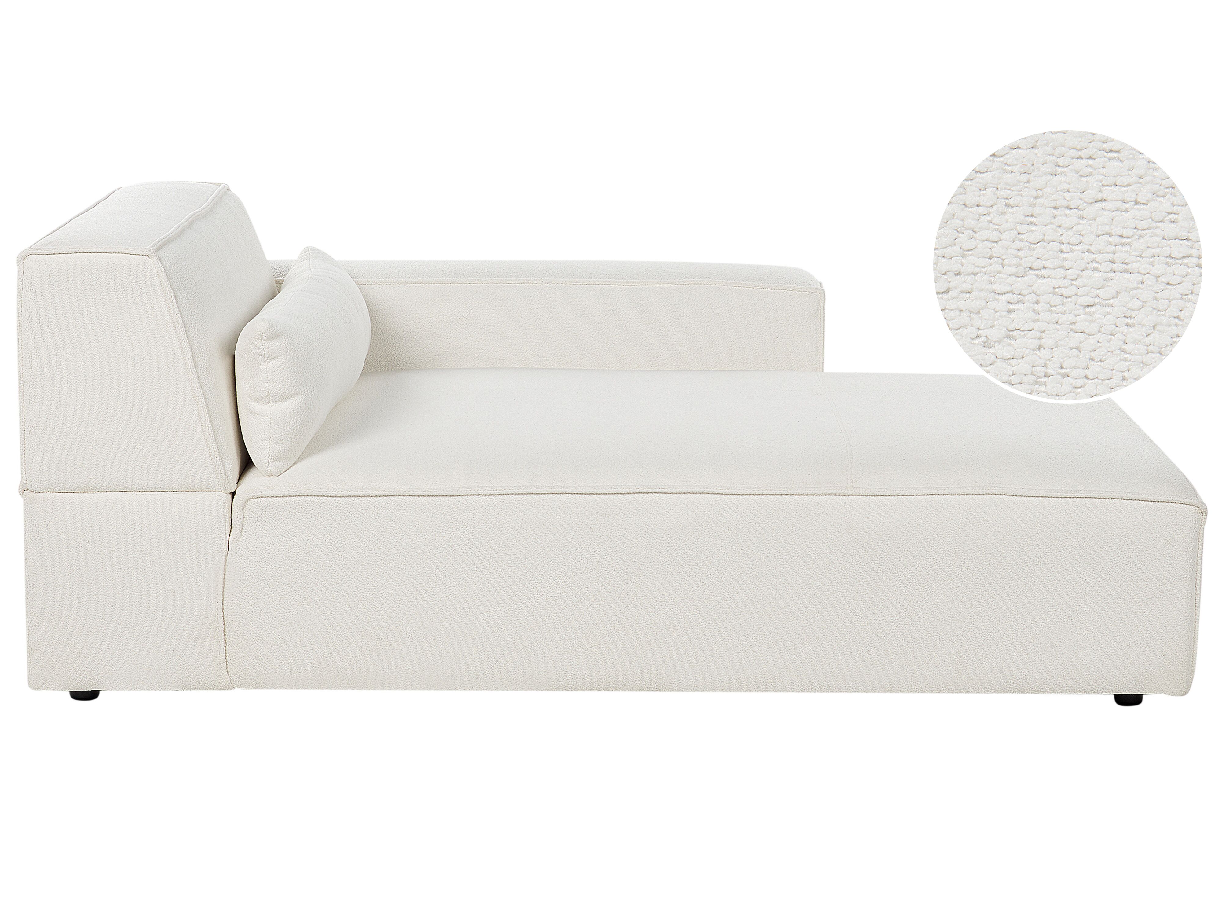 Left-Hand Chaise Lounge HELLNAR Boucle Off-White