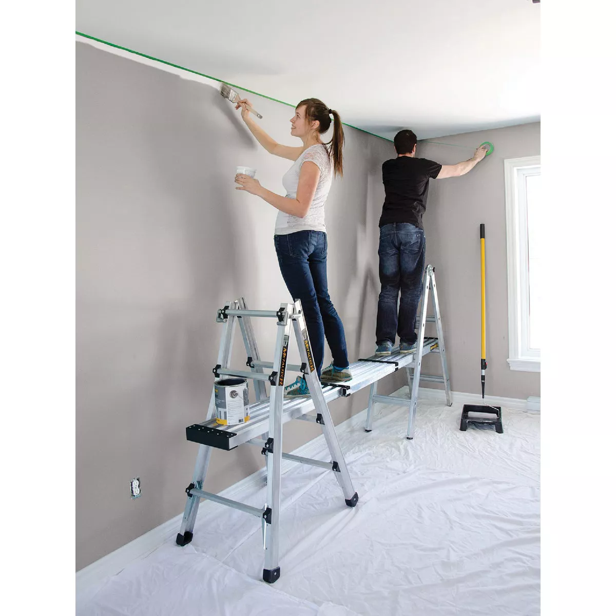 MetalTech 8 Ft. to 13 Ft. Aluminum Telescopic Work Scaffold Plank