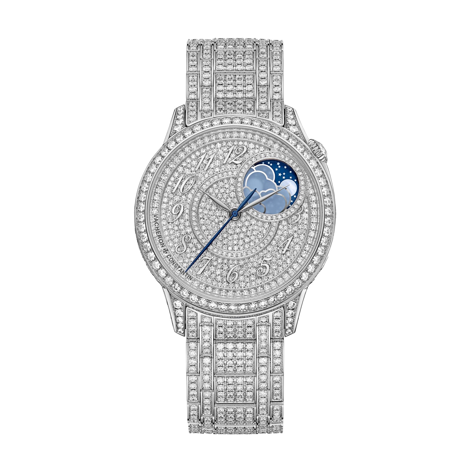 Replica Watches Fake Vacheron Constantin egerie moon phase jewellery 37 MM WHITE GOLD(1:1 replica) - Top club