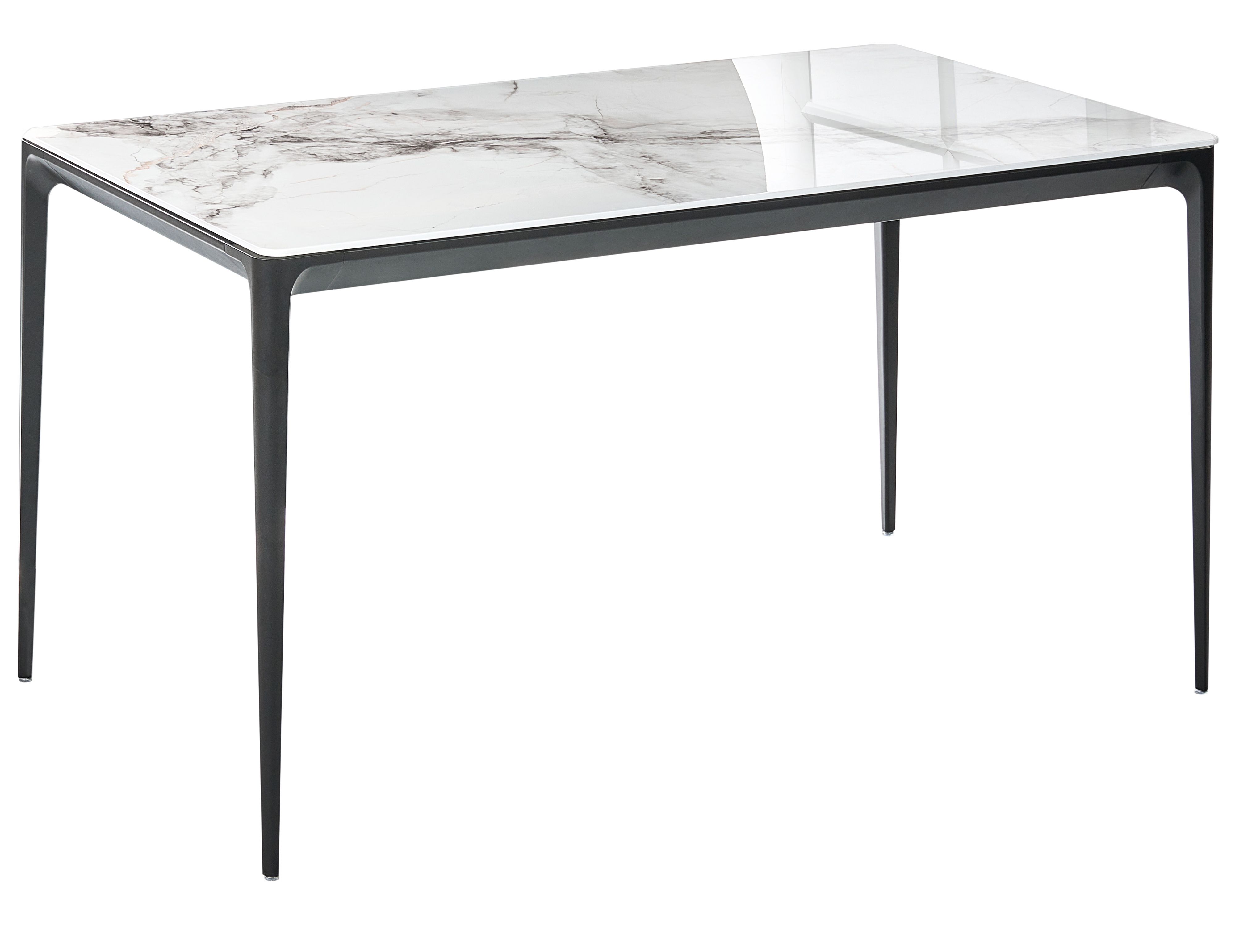 Dining Table JOLLEIN White Marble 140 cm 80 cm Glass