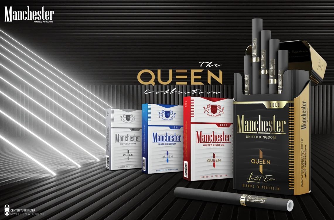Manchester Queen Tube Filter Black Gold 7mg Carton
