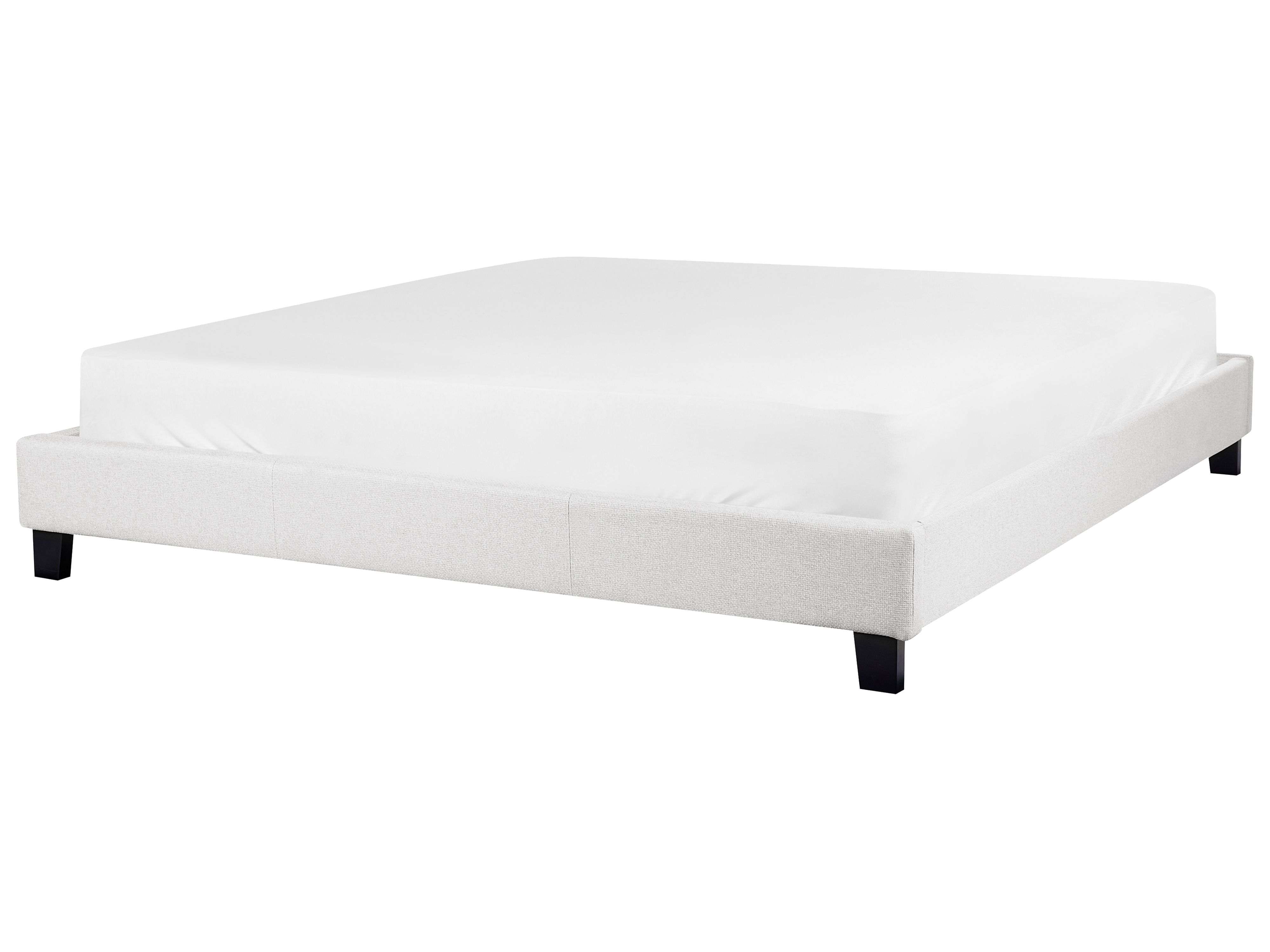 Bed without Headboard Fabric ROANNE 180 x 200 cm (EU Super King) Light Grey