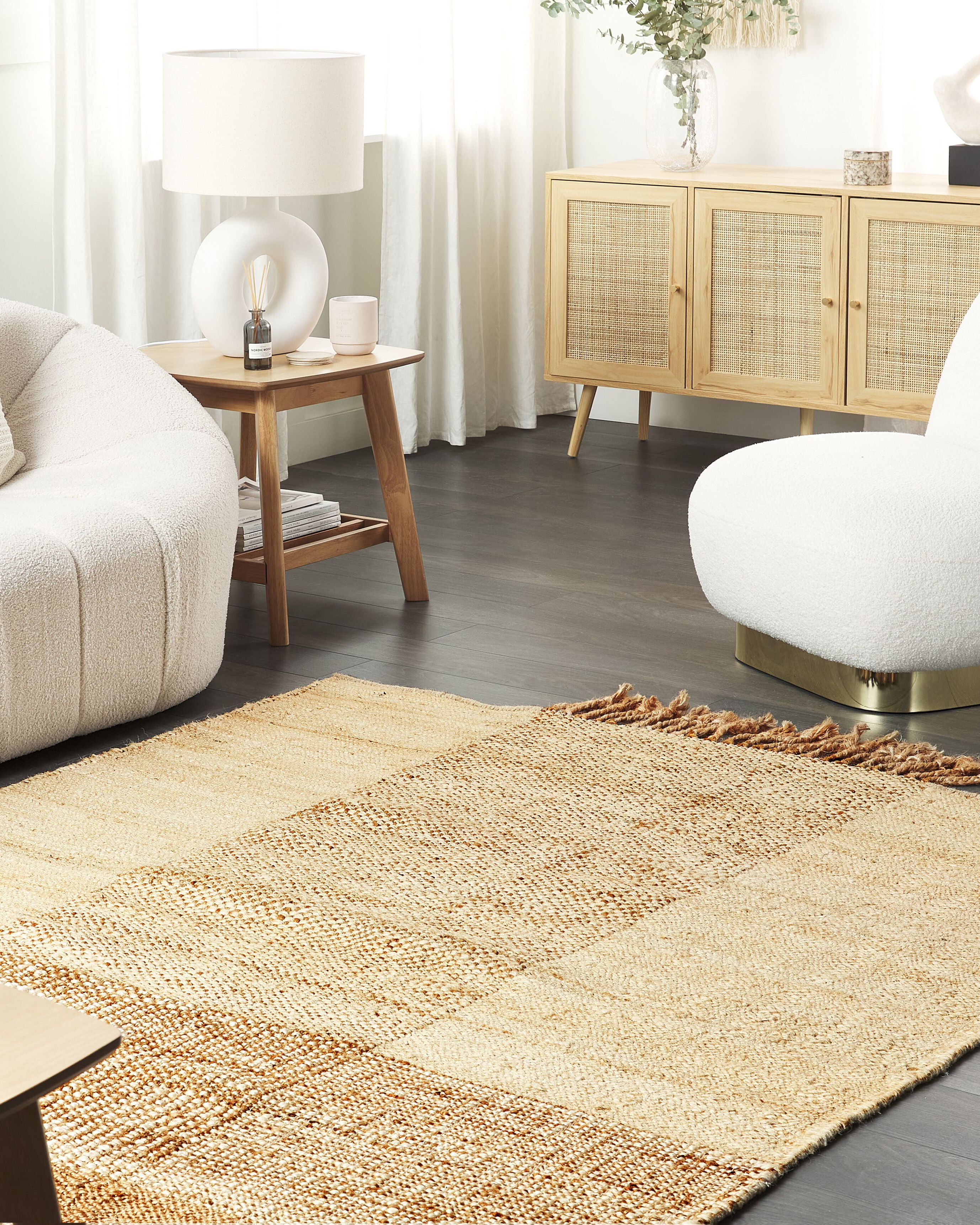Rug HAMZALAR Beige 160 x 230 cm Jute