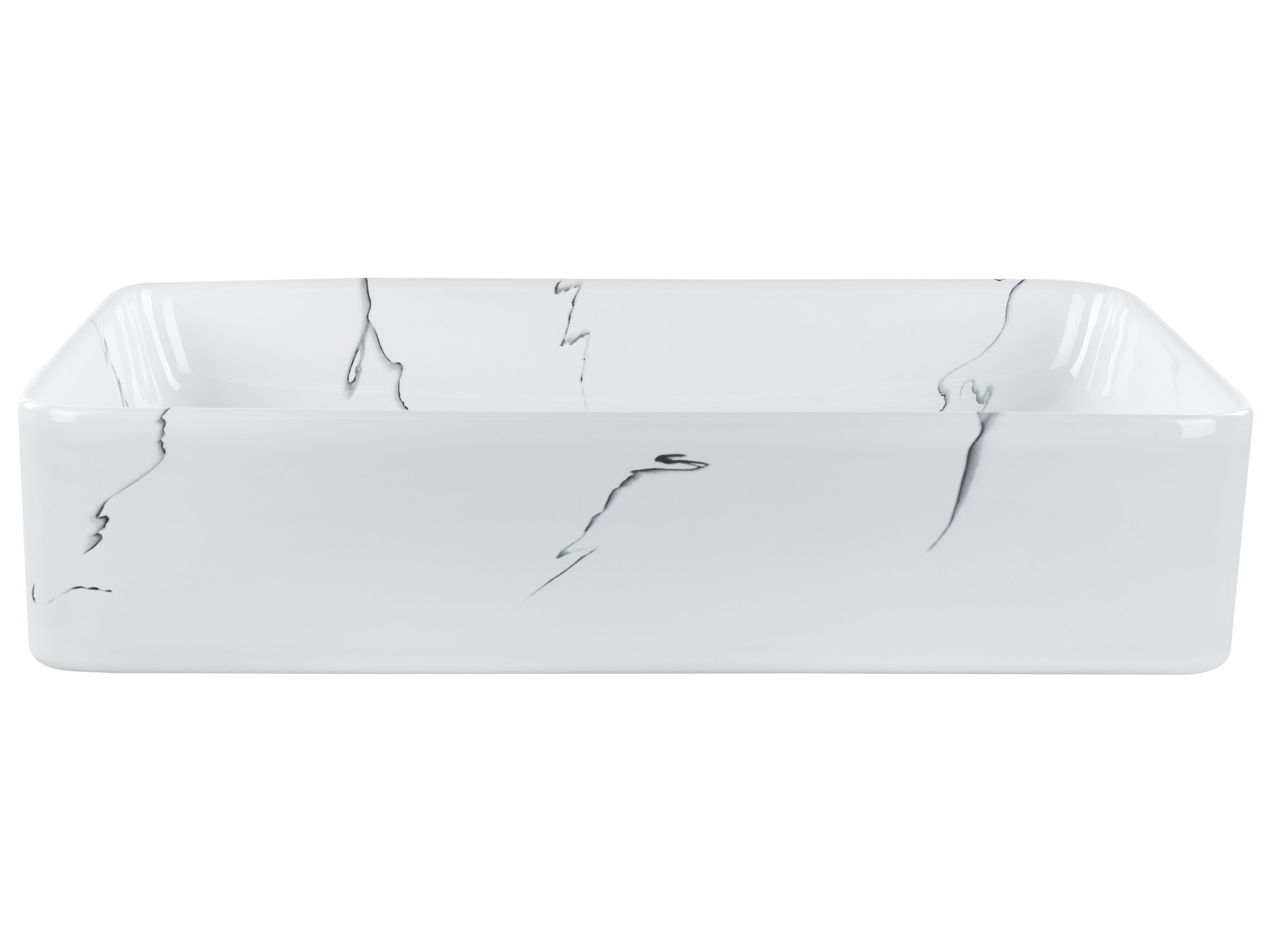 Countertop Basin HOPI 510 x 340 mm Ceramic White Marble