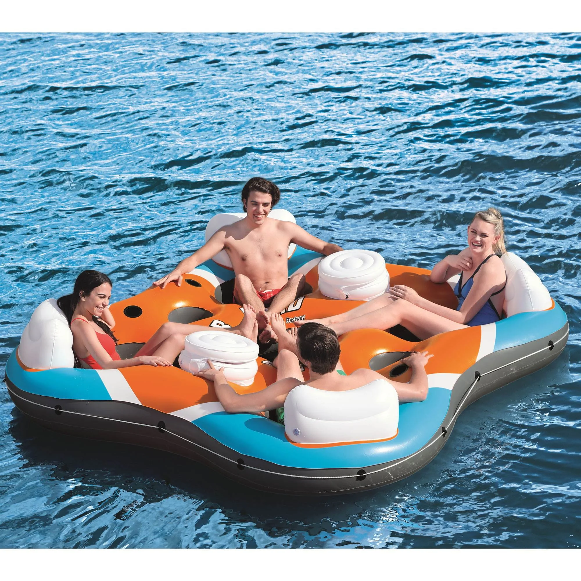 Bestway Rapid Rider 4 Person River Lake Raft and Intex Electric Air Pump - Image 8