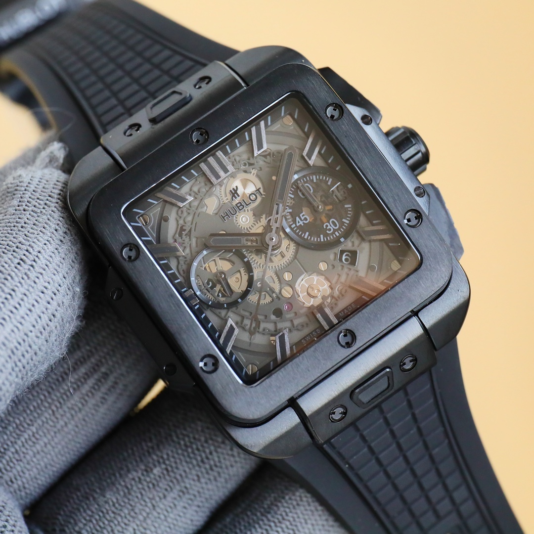 HUBLOT SQUARE BANG UNICO 45MM RUBBER STRAP(1:1 replica) - Top club