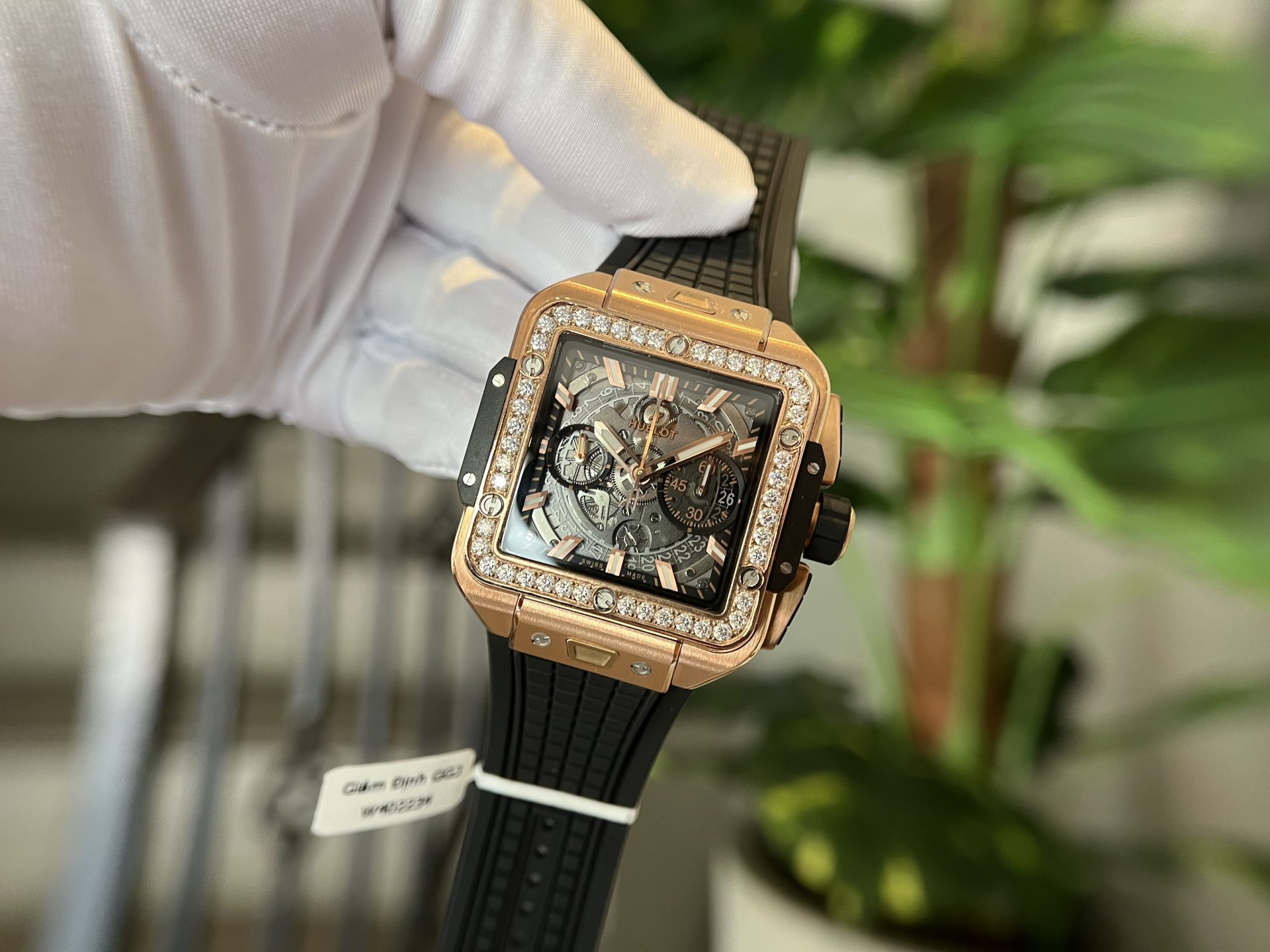 Hublot Best Replica Watch Square Bang King Gold Custom Moissanite Diamonds BBF 42mm - Top club