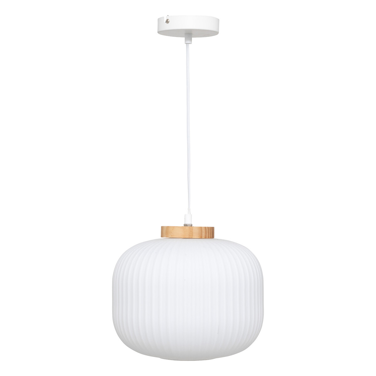 Glass pendant lamp "Travis" White, D. 25 cm