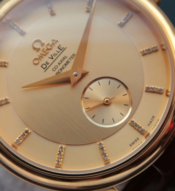 Replica Omega MKF De Ville 39mm RG Co-Axial Yellow Dial Brown Leather A2202 - Elite Watch Atelier