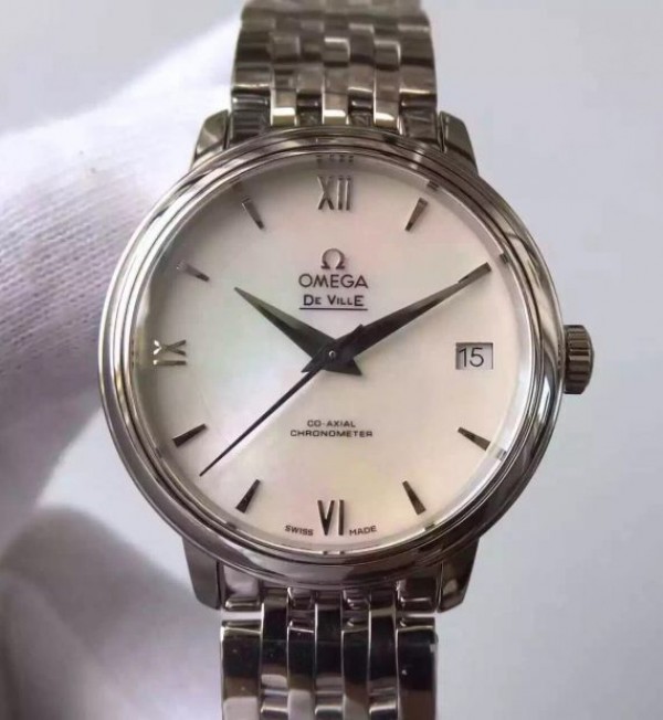 Replica Omega MKF De Ville 33mm White Dial SS Bracelet A2824 - Elite Watch Atelier
