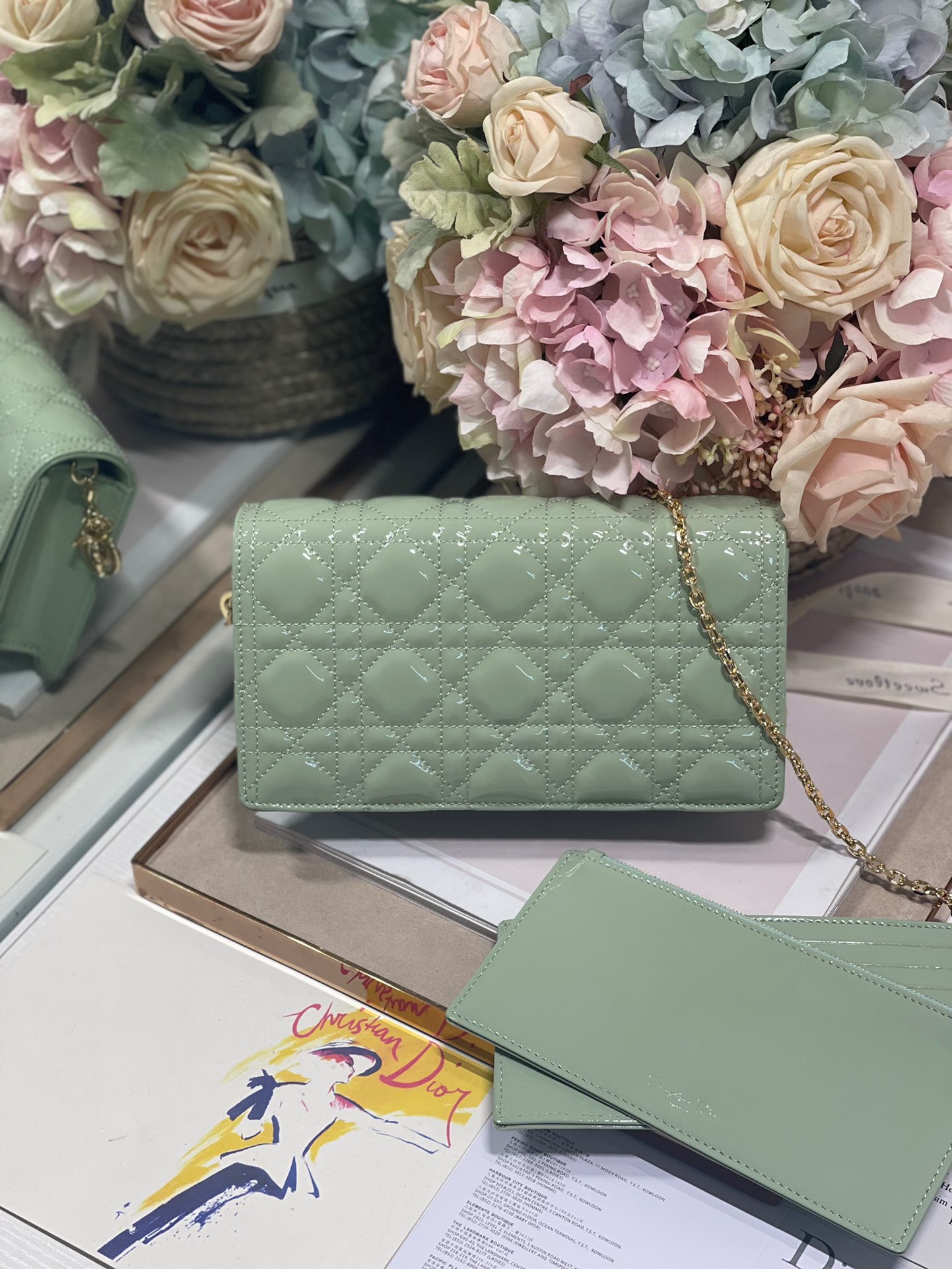 Christian Dior Lady Dior Pouch Seafoam, For Women, Women’s Handbags 8.5in/21.5cm CD1:1High-quality replica