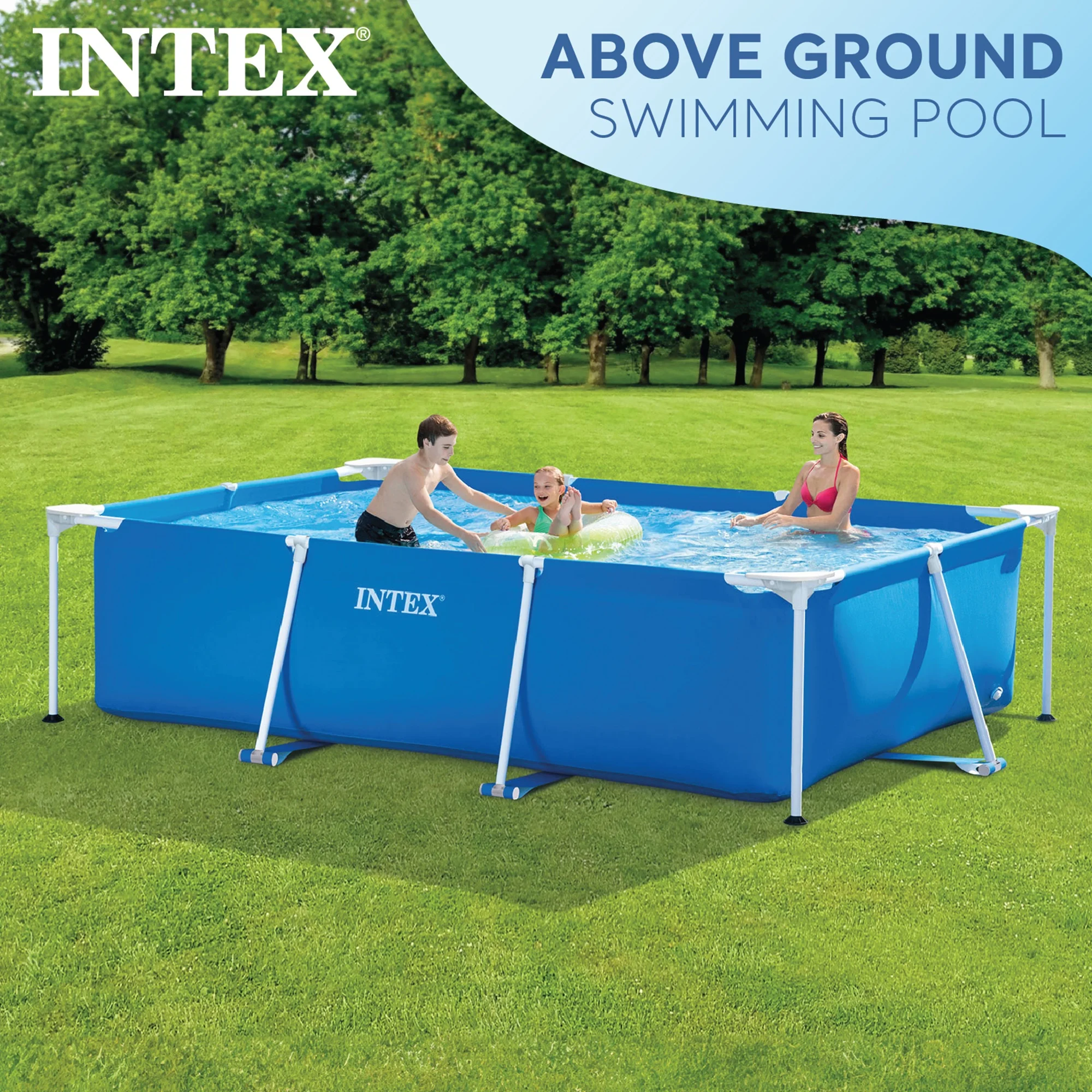 Open Box Intex 9.8'x29.5" Rectangular Frame Above Ground Outdoor Swimming Pool - Image 3