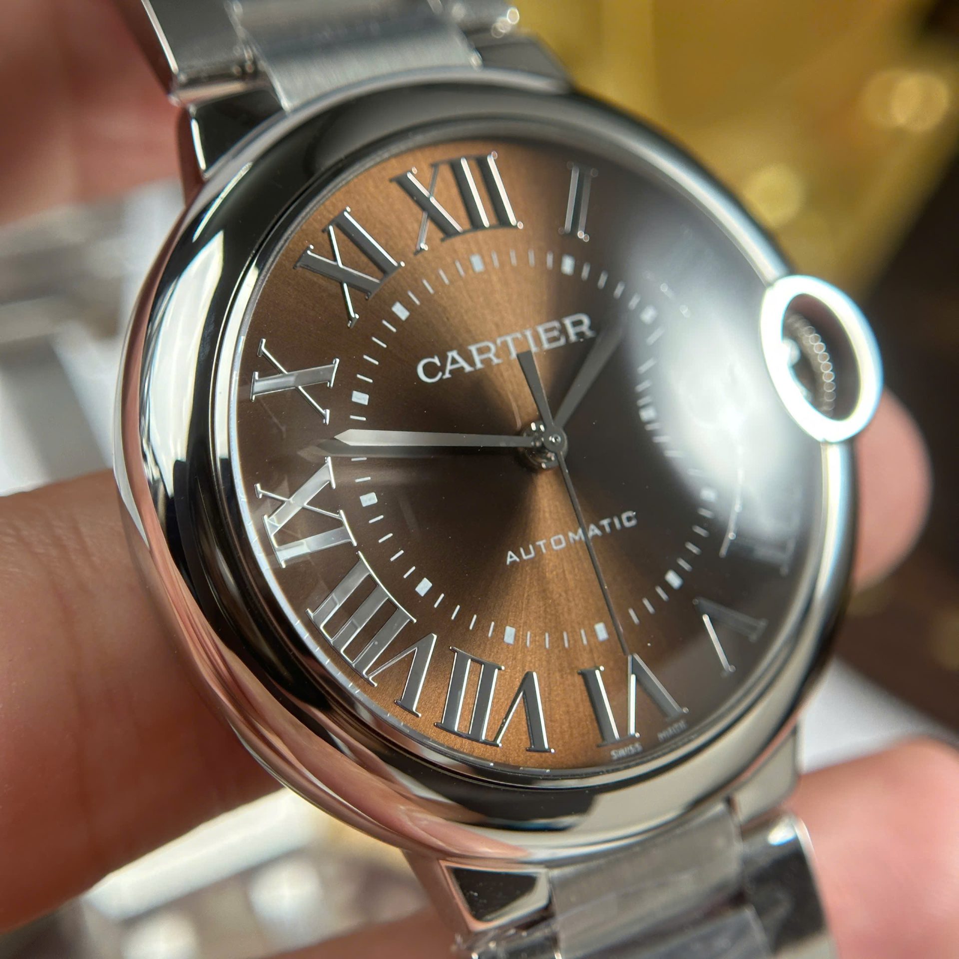 Cartier Ballon Bleu Luxury Imitation Watches Brown Dial Automatic Moevement AF Factory 40mm - Top club
