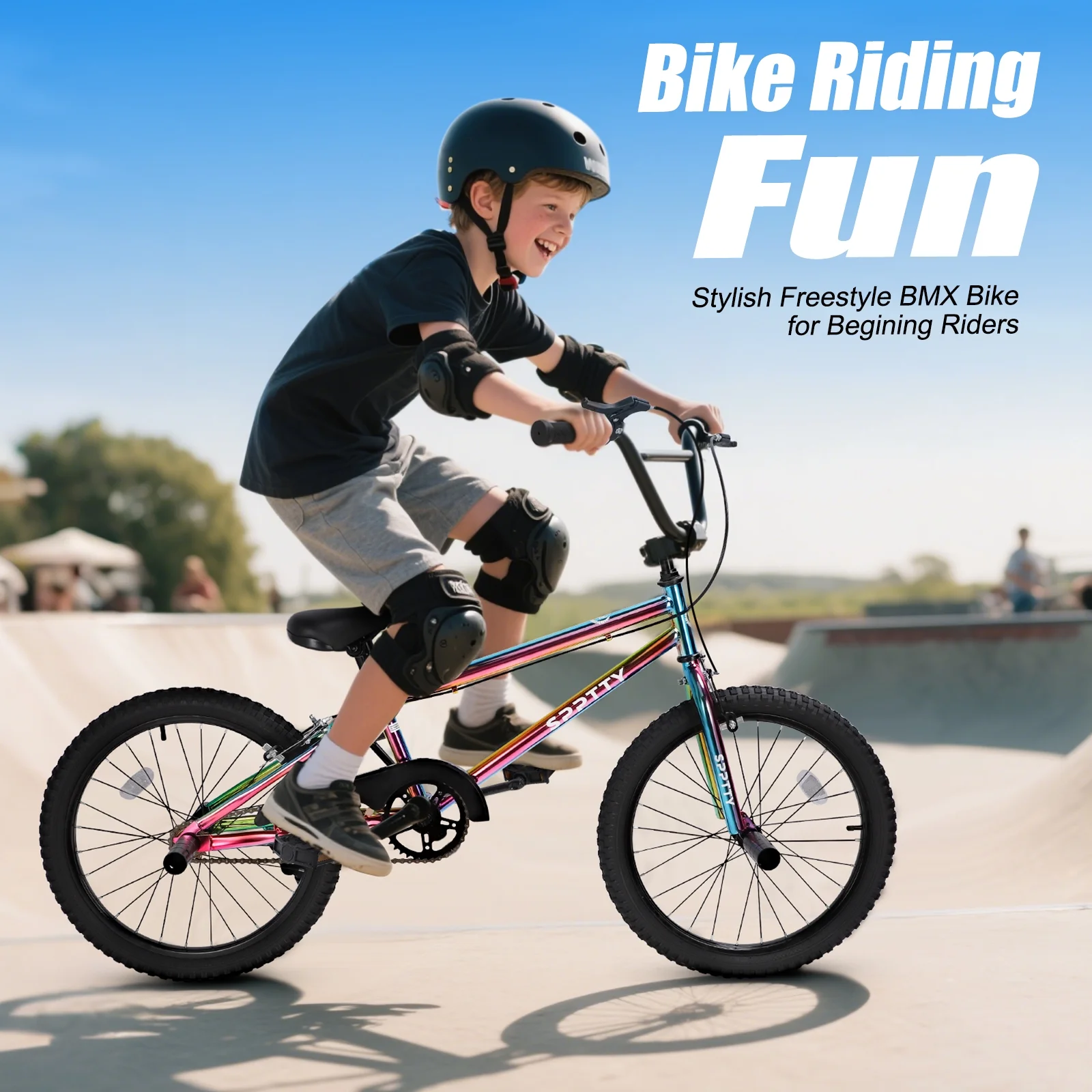 SPPTTY 20" Freestyle BMX Bike with 4 Pegs,Kids Bicycle for Teen Beginner, Age 7-14 Years,Multicolor - Image 6