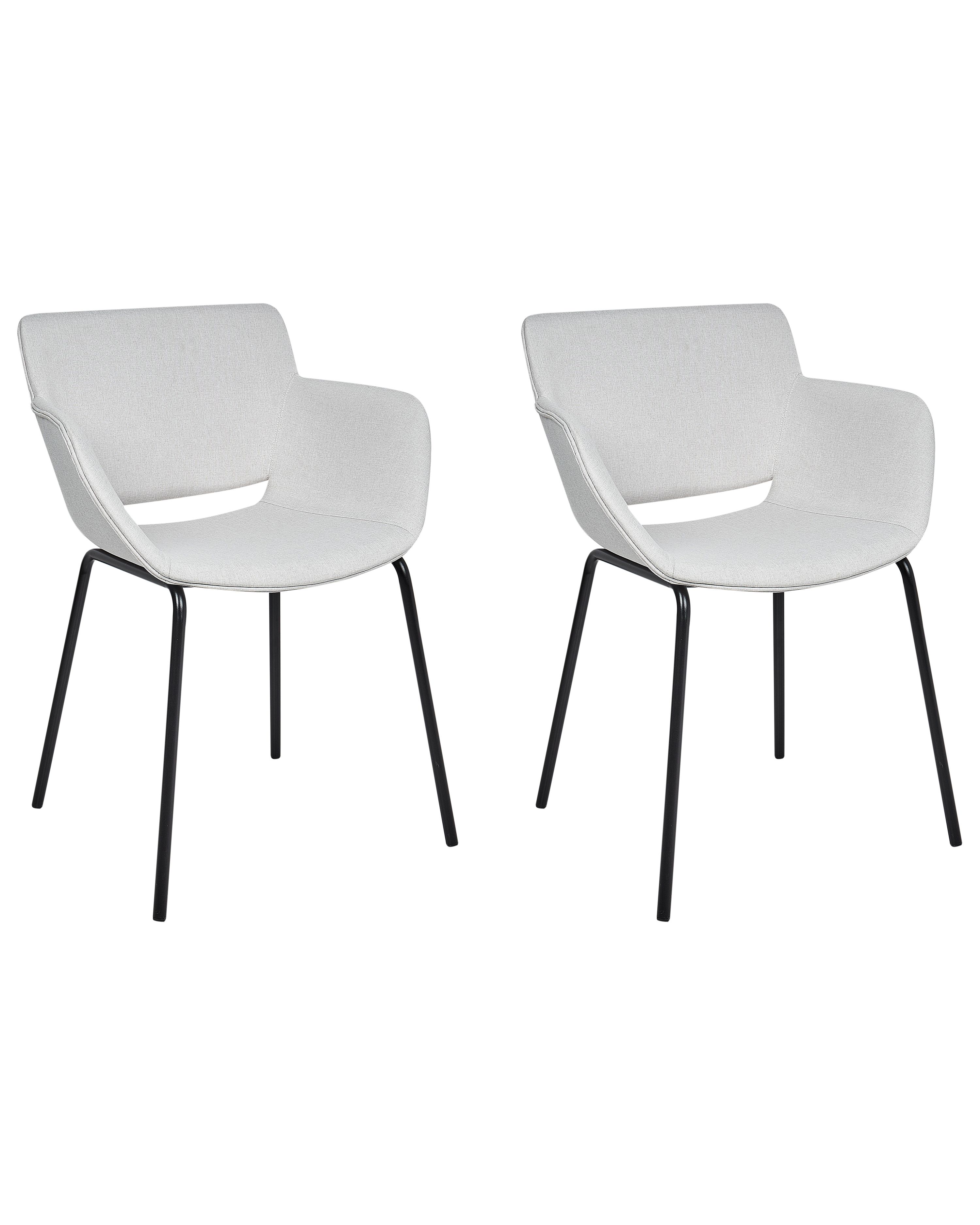 Set of 2 Dining Chairs AXTEL Fabric Light Grey