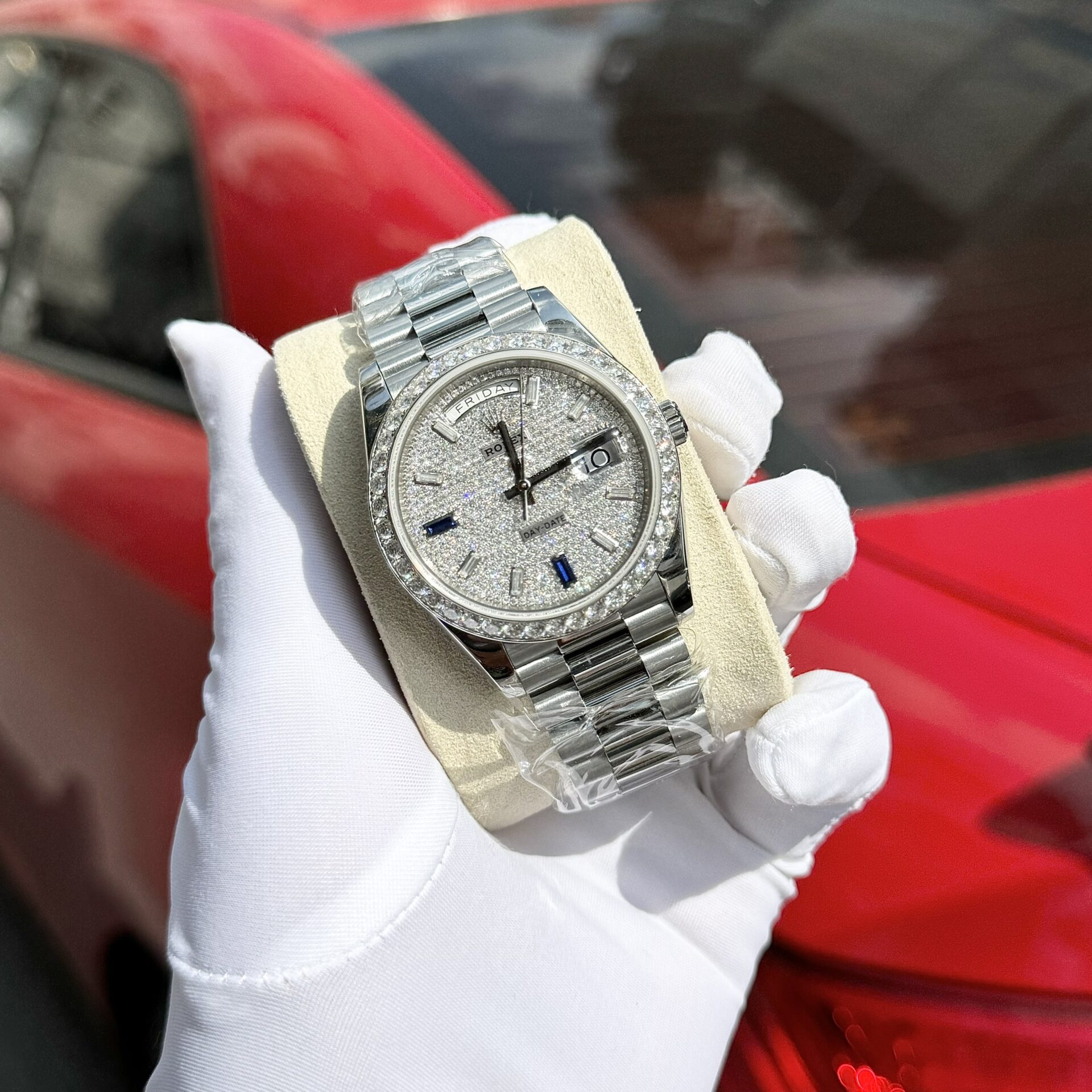 Rolex Day-Date Moissanite Diamond Replica Watch GM Factory V2 40mm - Top club