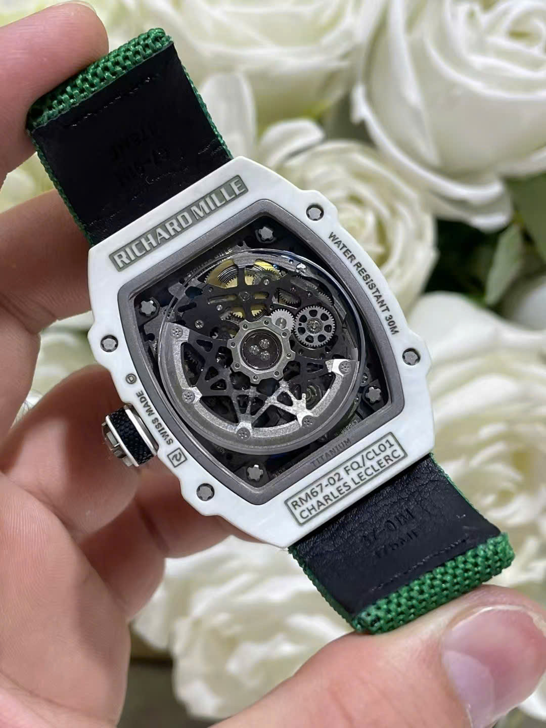Richard Mille RM67-02 White Carbon Best Replica Watches Weight 37 Grams 38.7��47.52mm - Top club