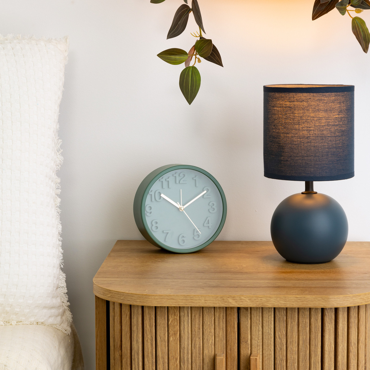 Ceramic lamp "Tim&eacute;o" Blue matt, H.25 cm