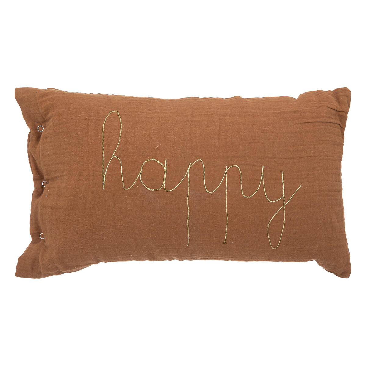 Rectangular cushion "Lili" Cotton gauze, brown, 50x30 cm