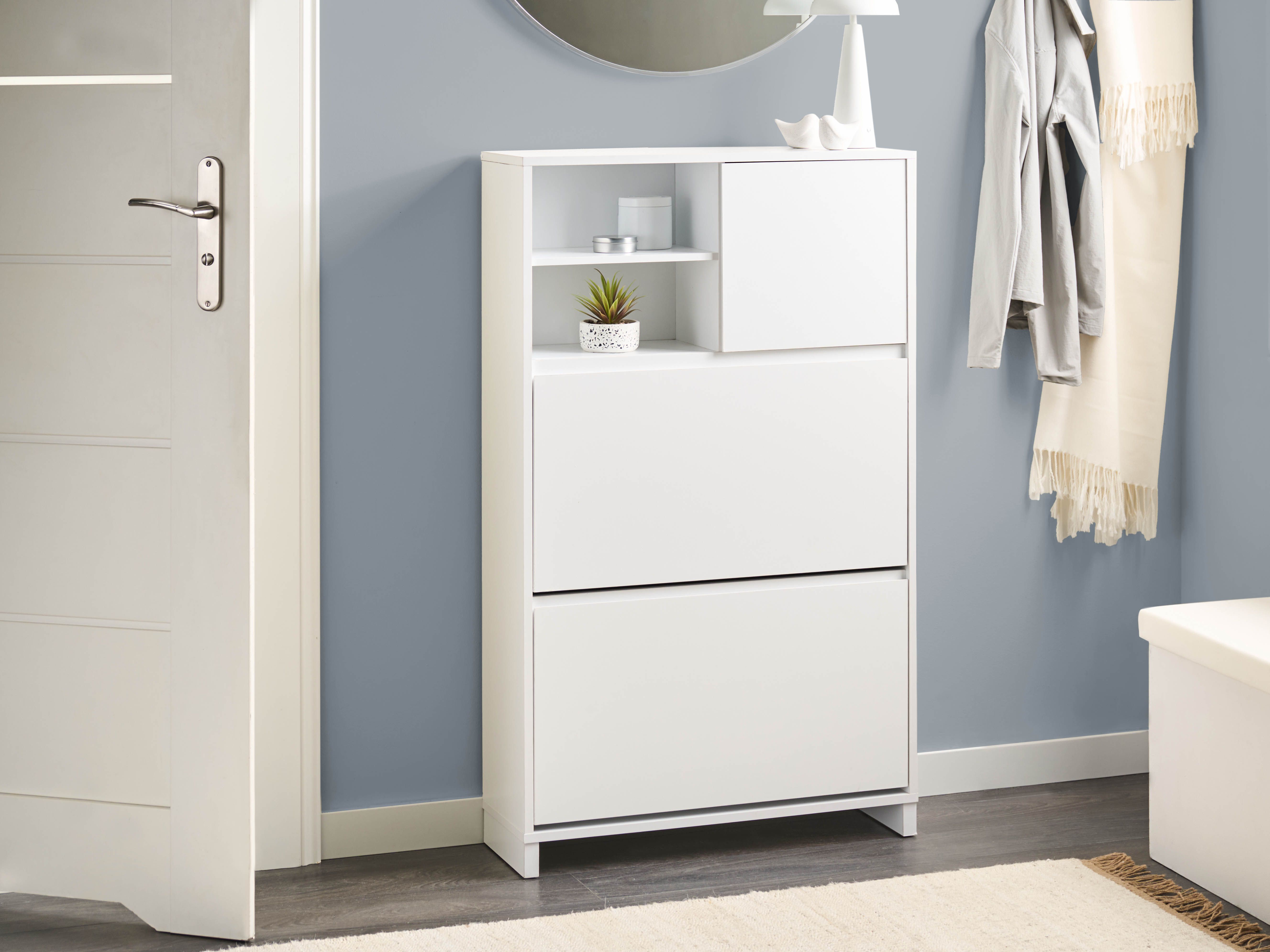 Shoe Storage Cabinet COBAR White