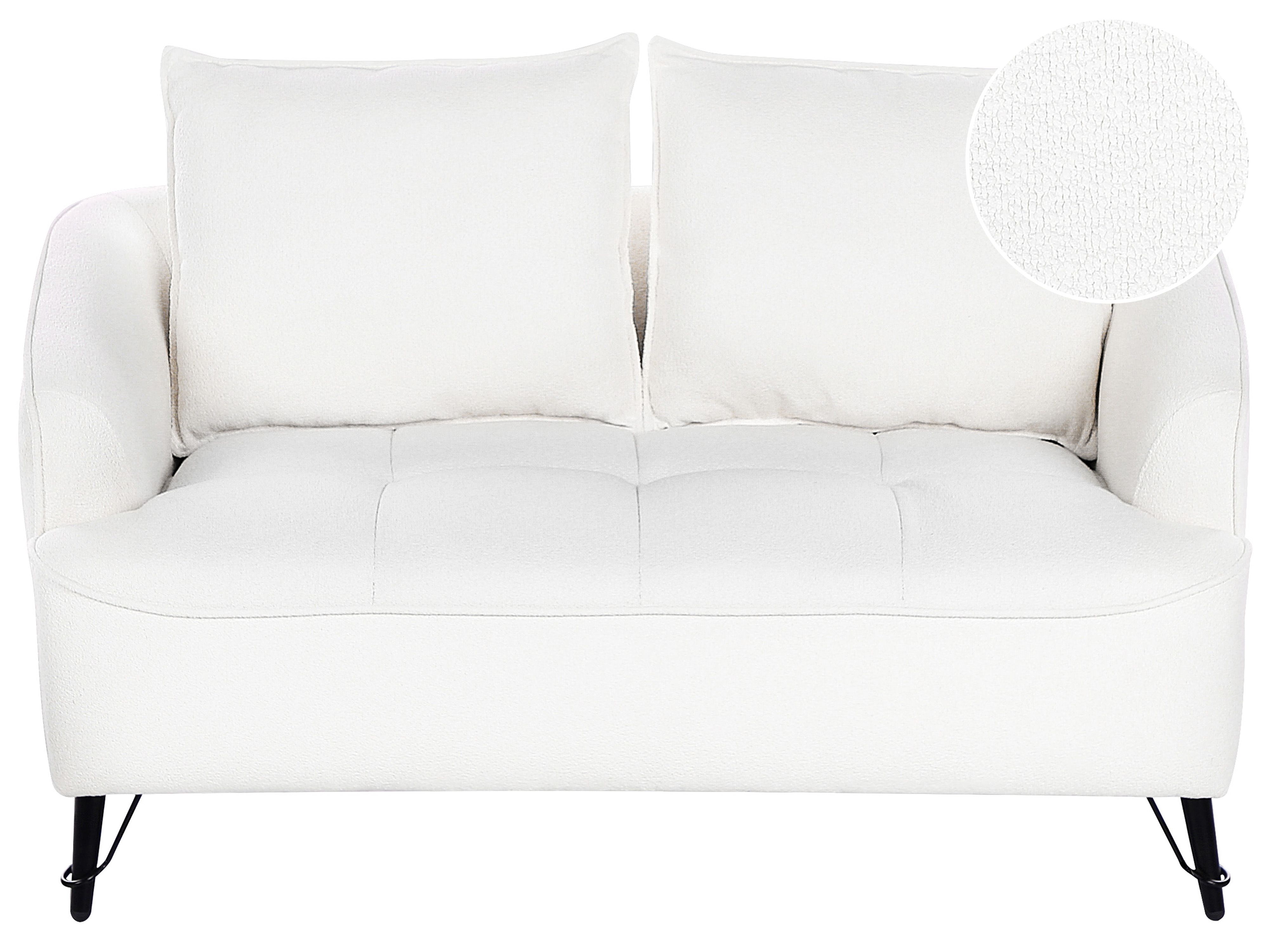 Sofa 2 Seater HOBRO Boucle White