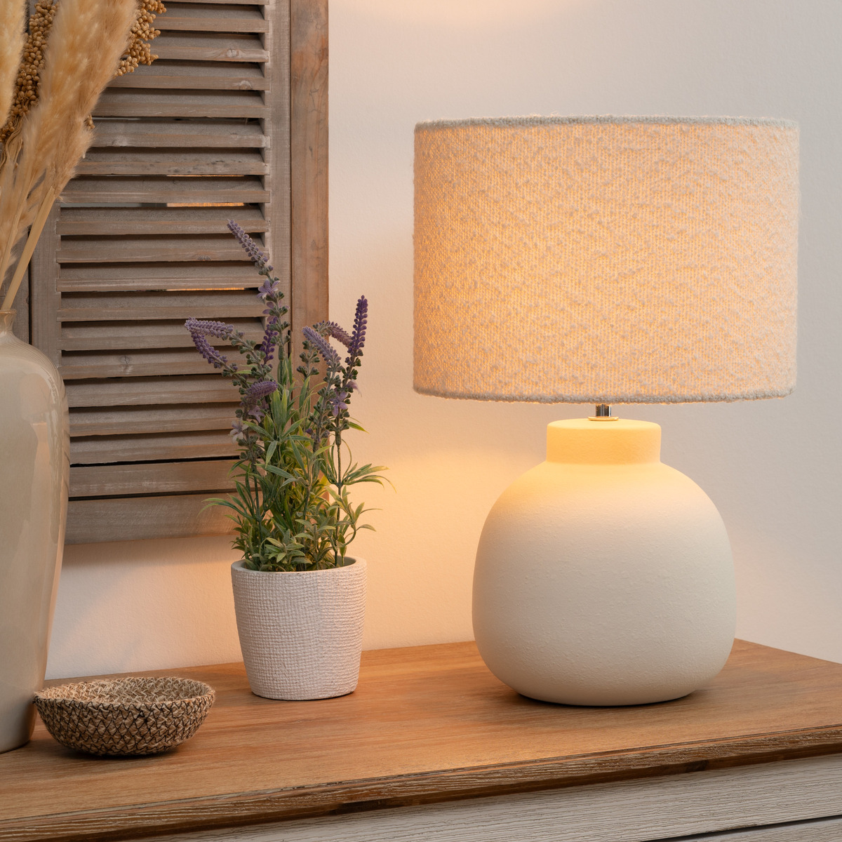 "Lali" round lamp White, H.43 cm