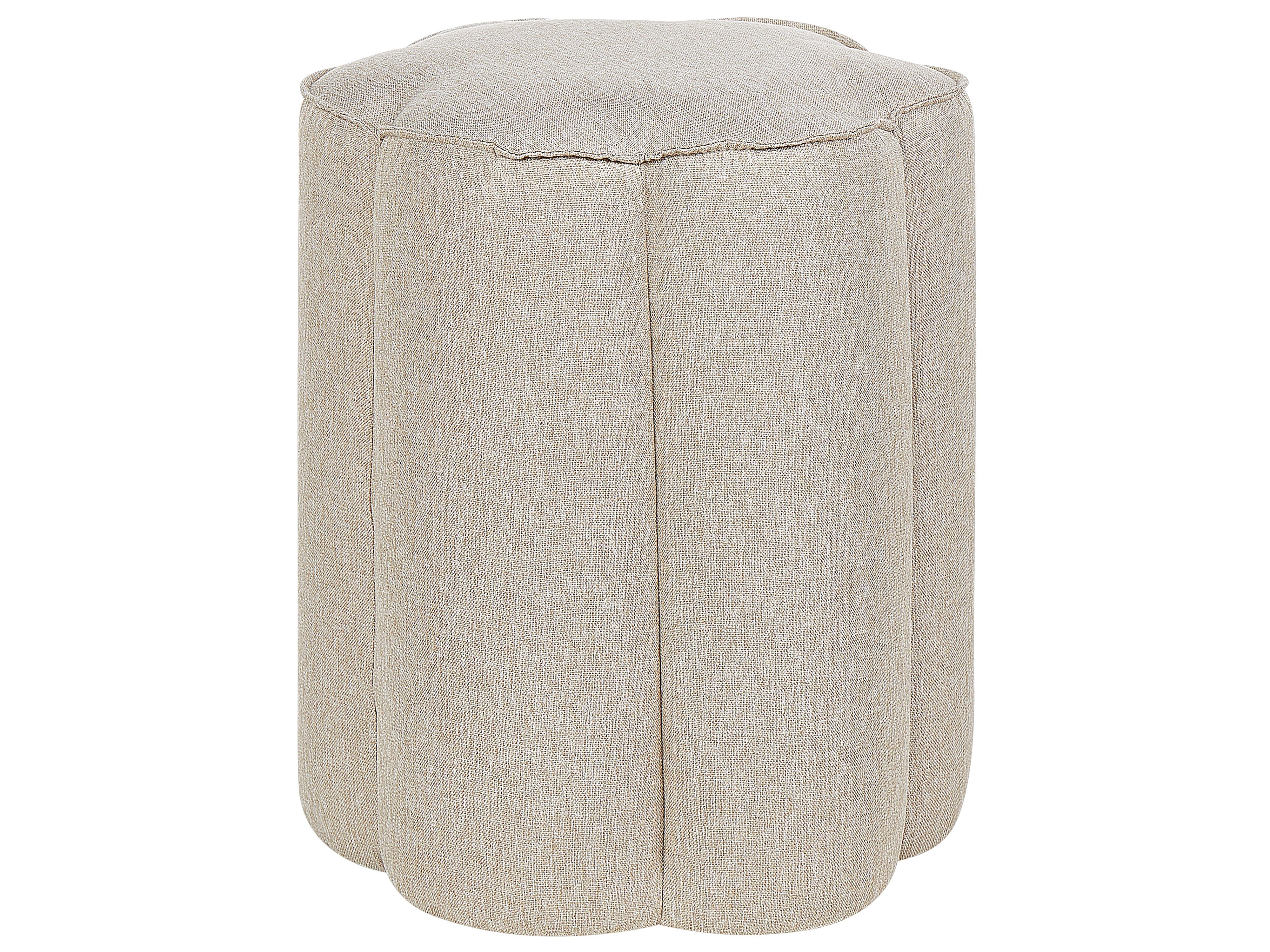 Pouffe TAPPEN Faux Linen Beige