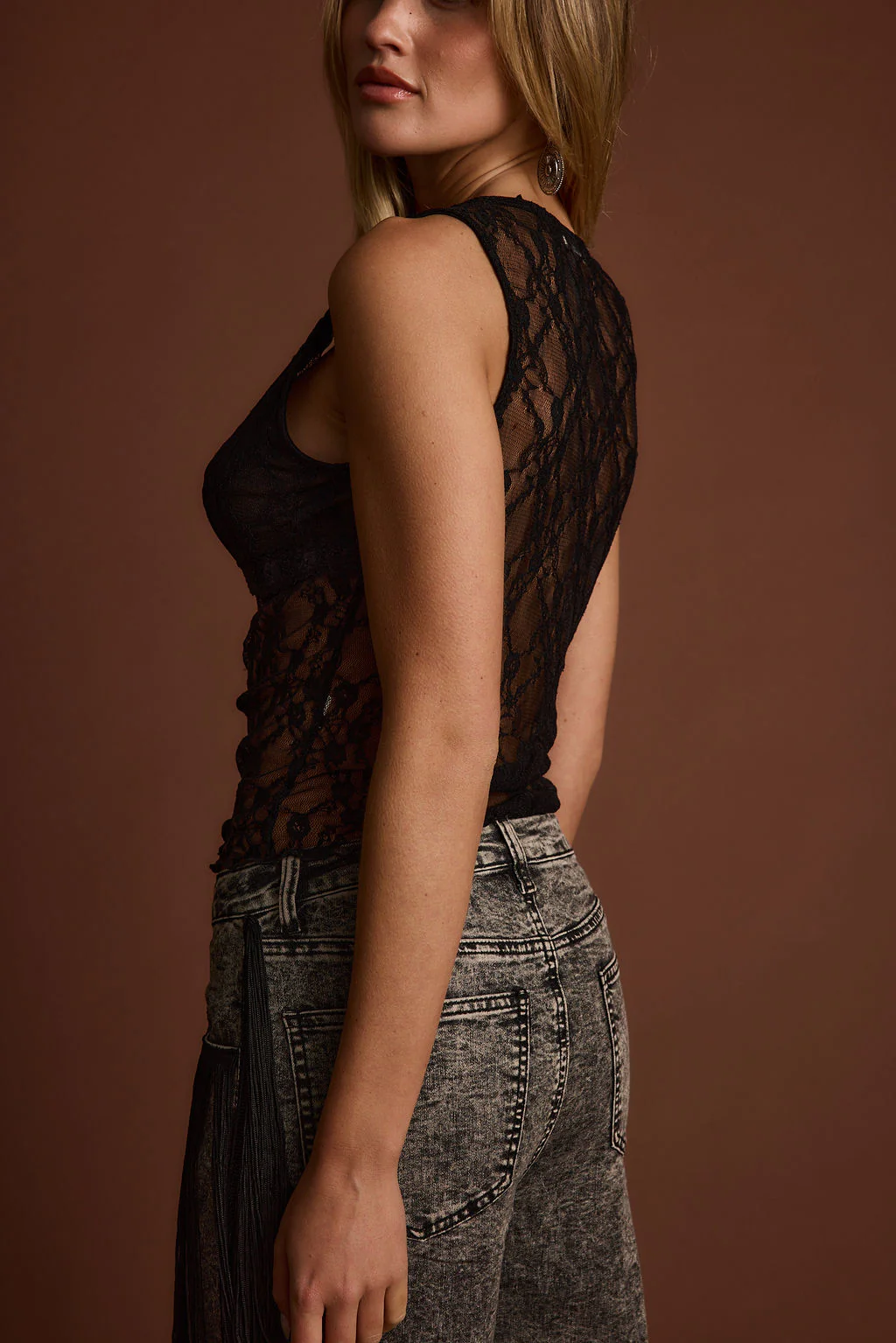 Wilda Black Lace Tank