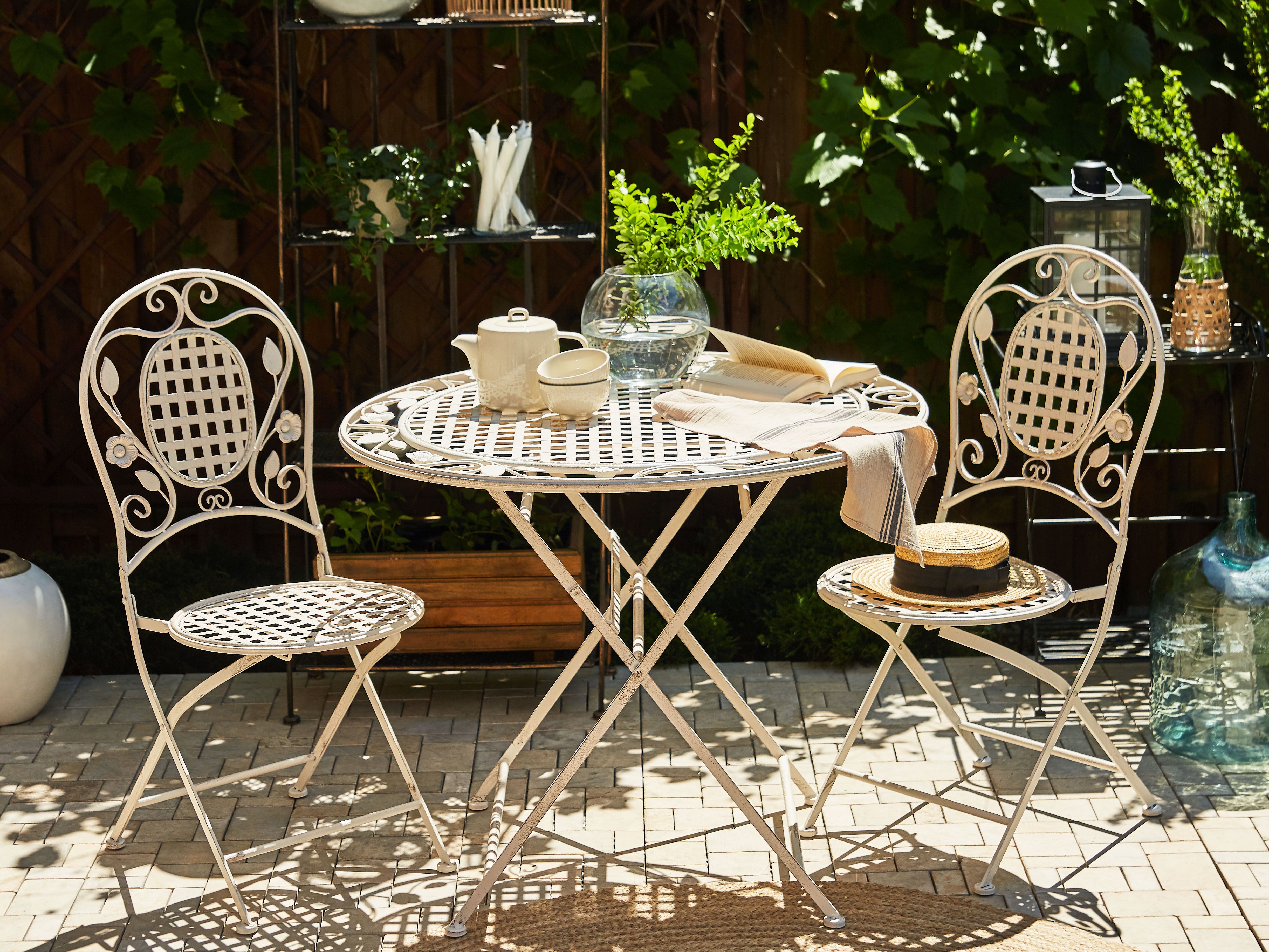 Bistro Table BIVIO 90 cm 90 cm Metal Off-White