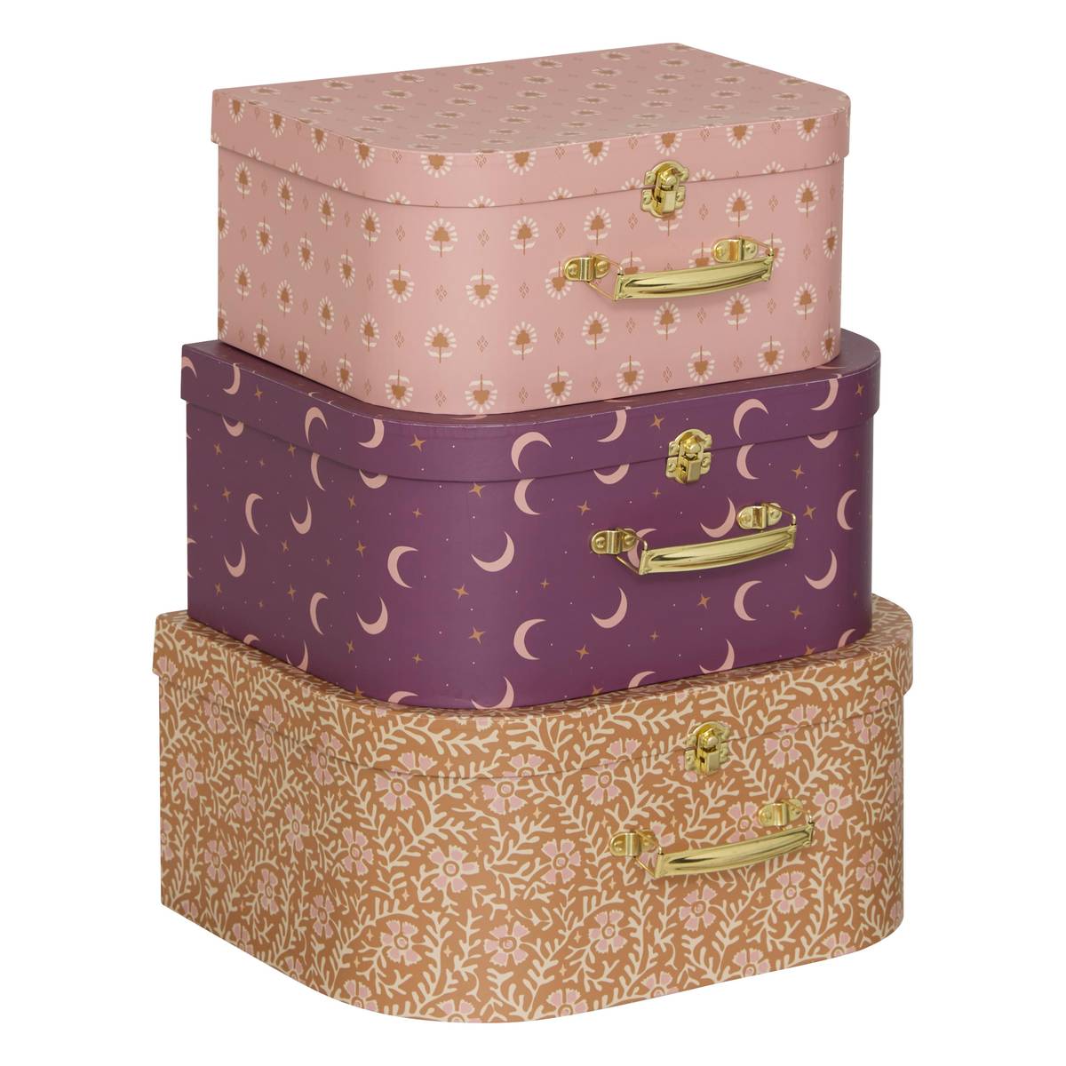 Set of 3 "Bella" Suitcases Multicolor, 36x17 cm