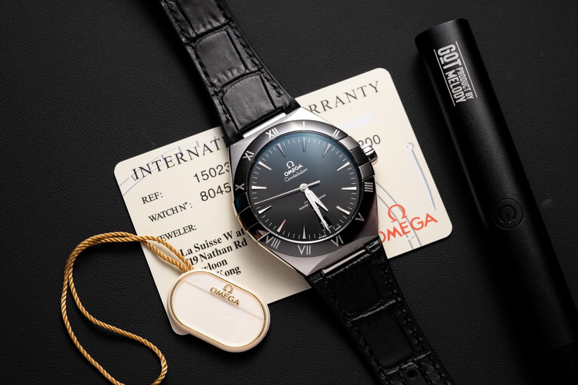 Omega Constellation Replica Watch Black Dial Leather Strap 42mm - Elite Watch Atelier