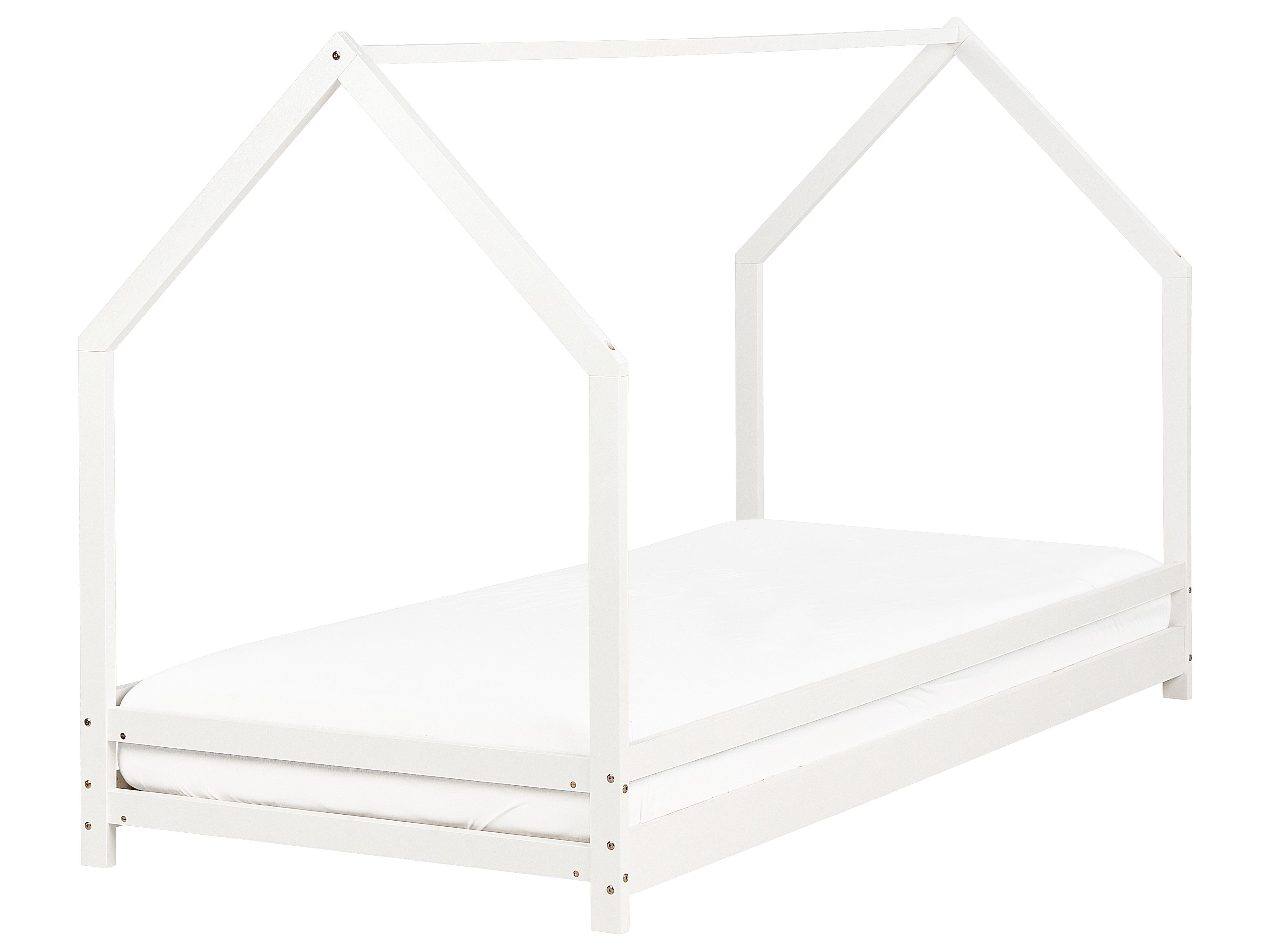 Kids Bed House Pine Wood APPY 90 x 200 cm (EU Single) White