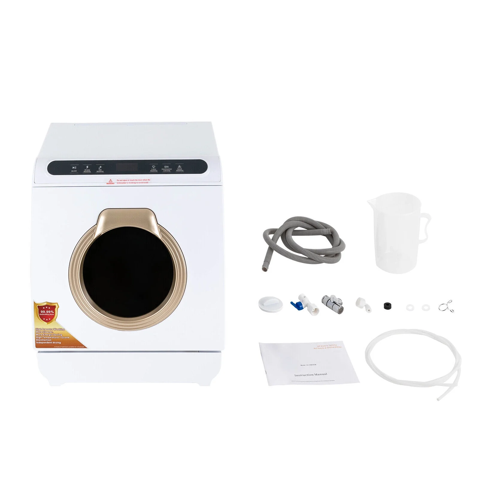 SHZICMY Portable Countertop Dishwasher Air Drying 5 Programs w/ 7L Water Tank Deep Cleaning