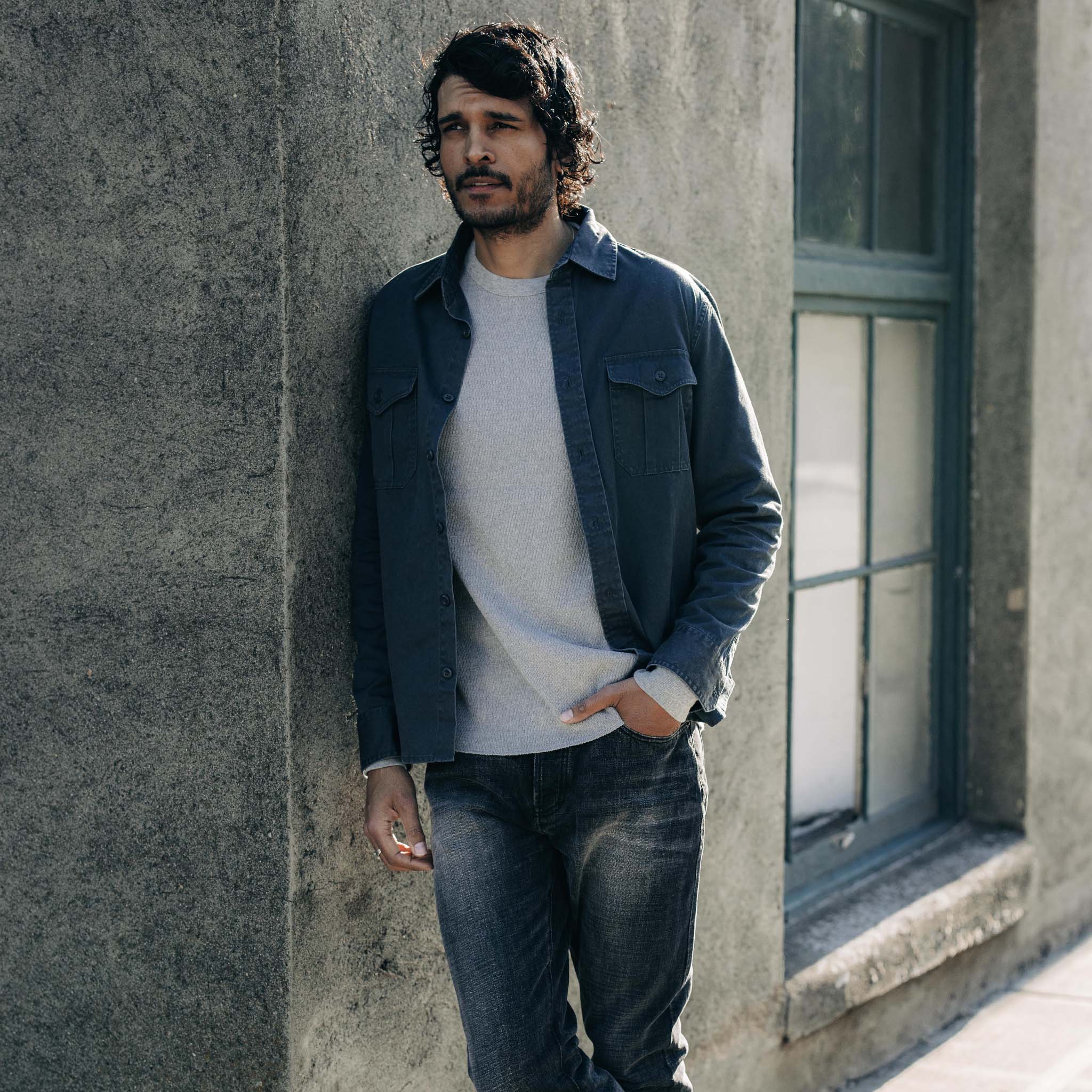 The Saddler Shirt in Washed Coal