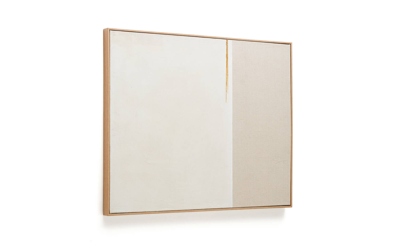 Kave Home - Abstract schilderij op linnen Salin met horizontale streep