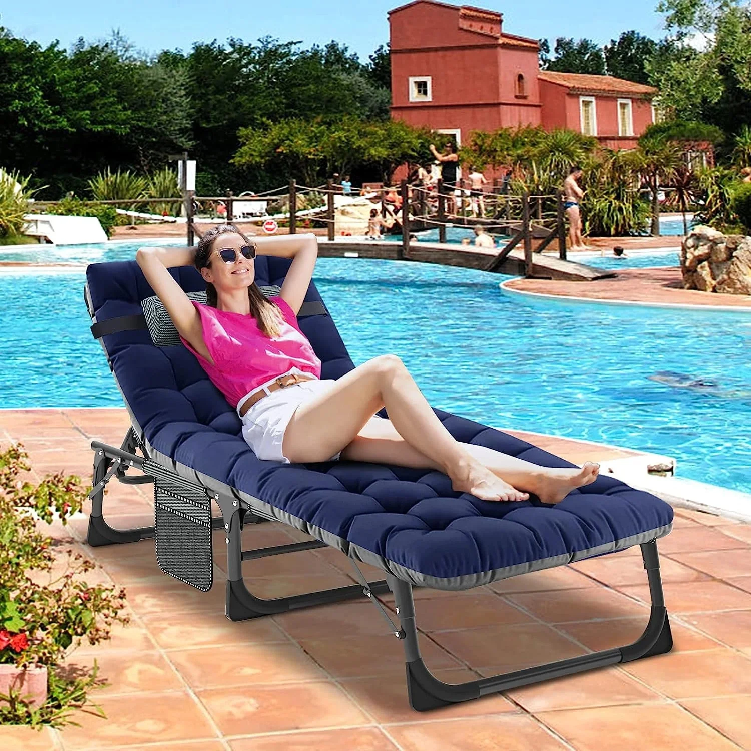 Slsy 5-Position Adjustable Folding Lounge Chair And Cot - 75.2" x 25.6" x 11.8" - Image 63 Slsy 5-Position Adjustable Folding Lounge Chair And Cot - 75.2" x 25.6" x 11.8" - Image 63