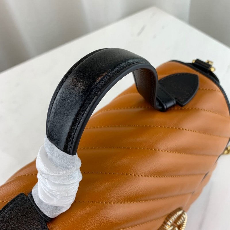 Replica Gucci Gg Marmont Small Top Handle Bag 498110 Cognac1:1High-quality replica