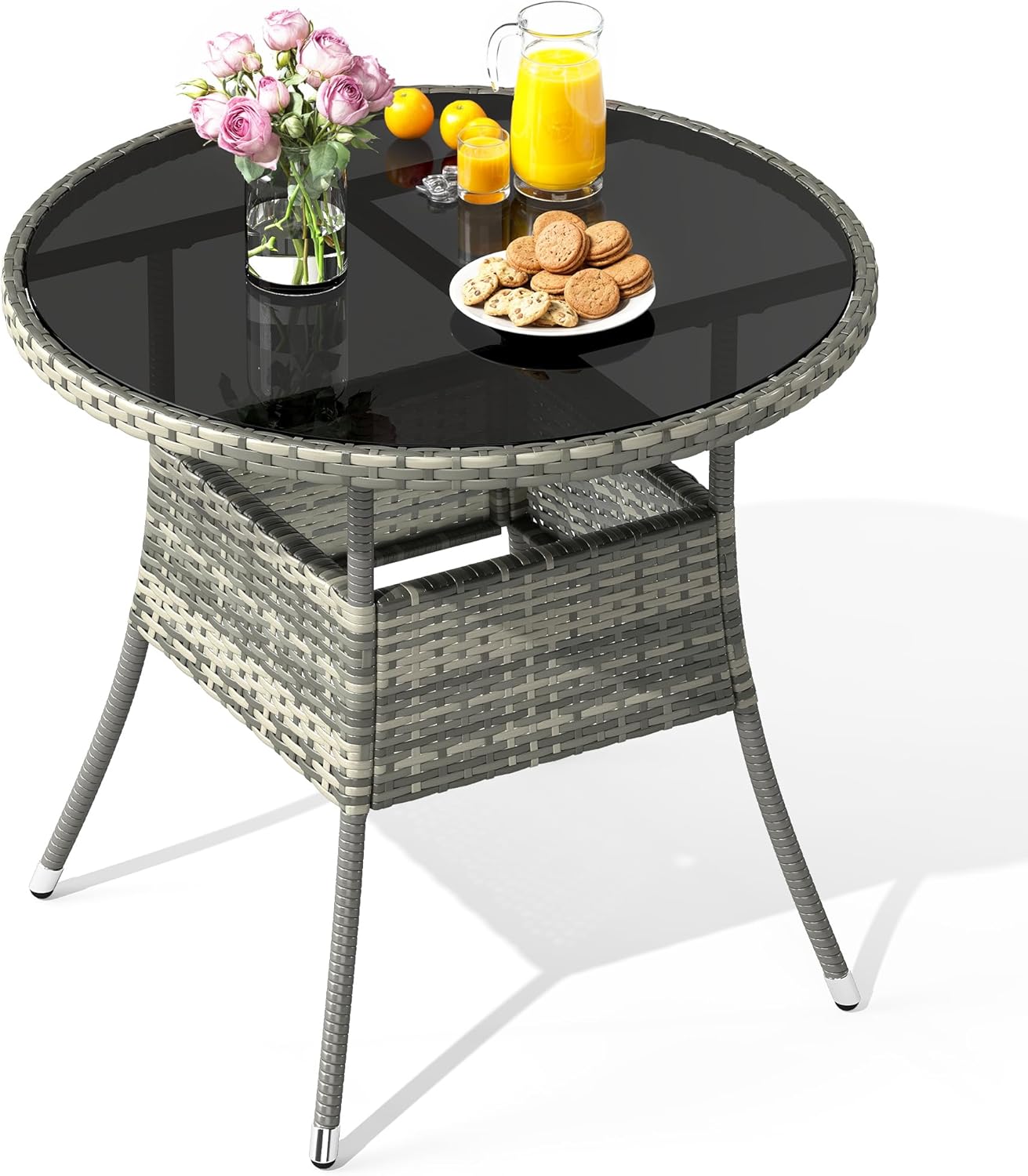 YITAHOME Outdoor Dining Table Round for 4 31.5