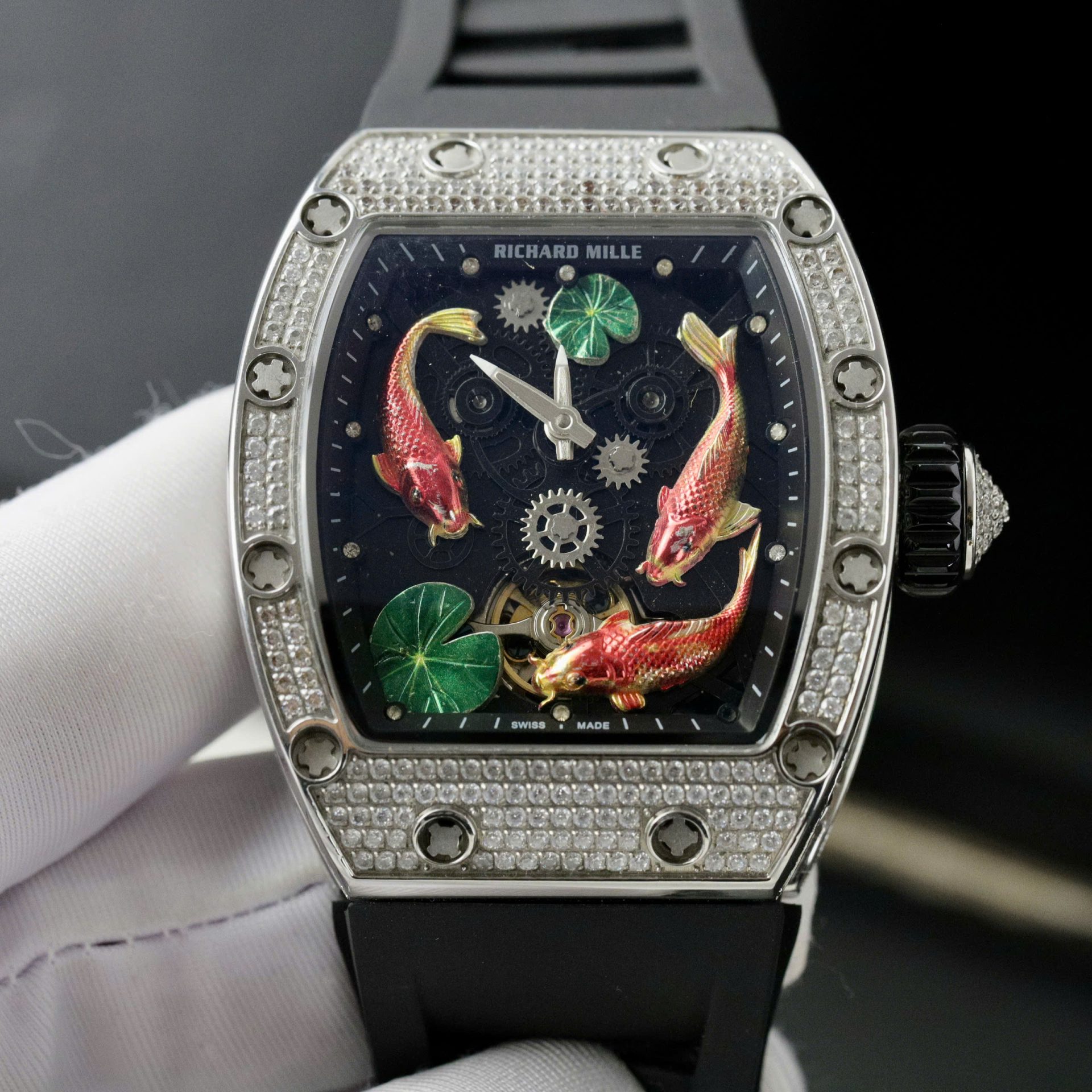 Richard Mille Replica Watch Rubber Strap Black 42mm - Top club