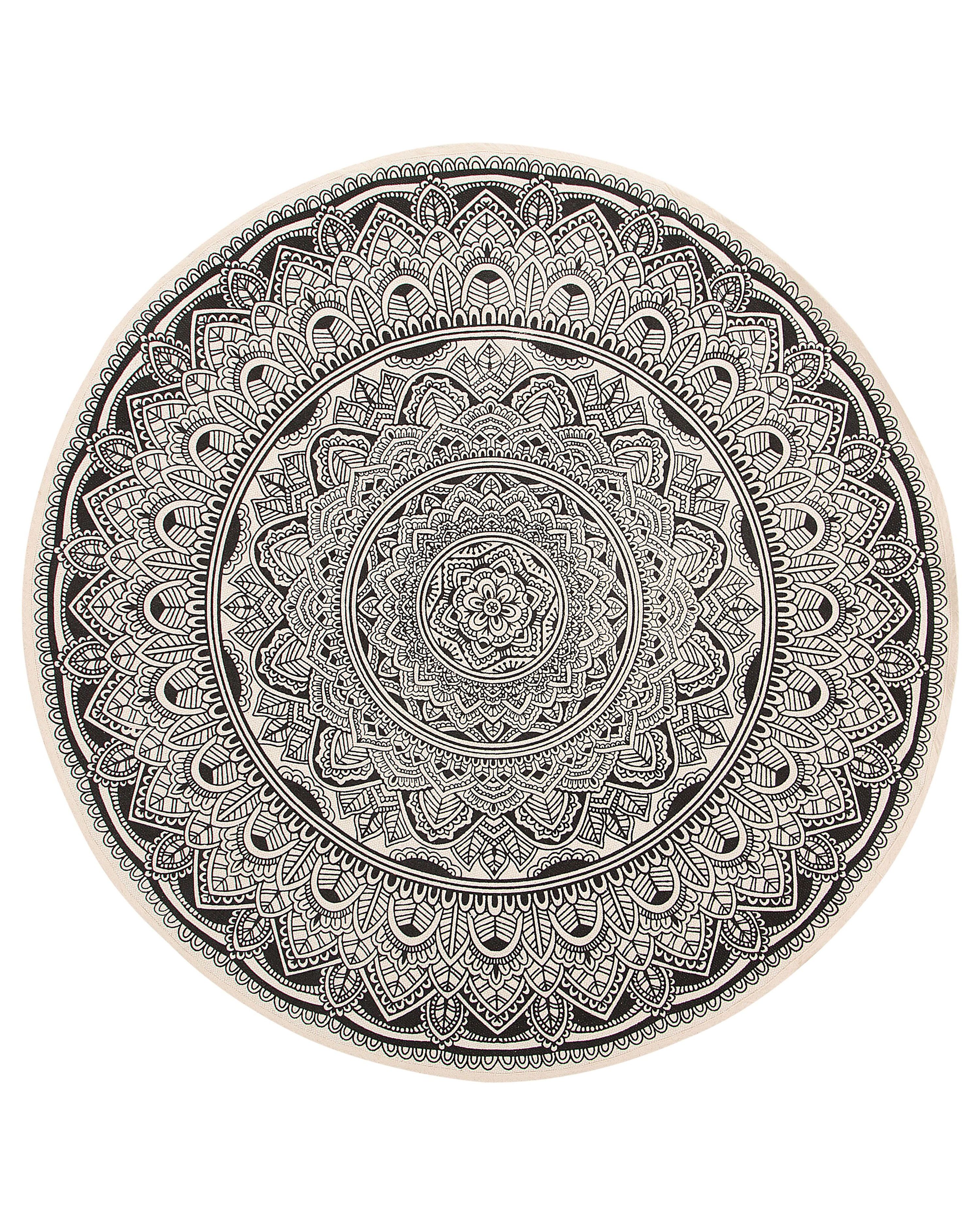 Rug HIZAN Black ø 120 cm Cotton
