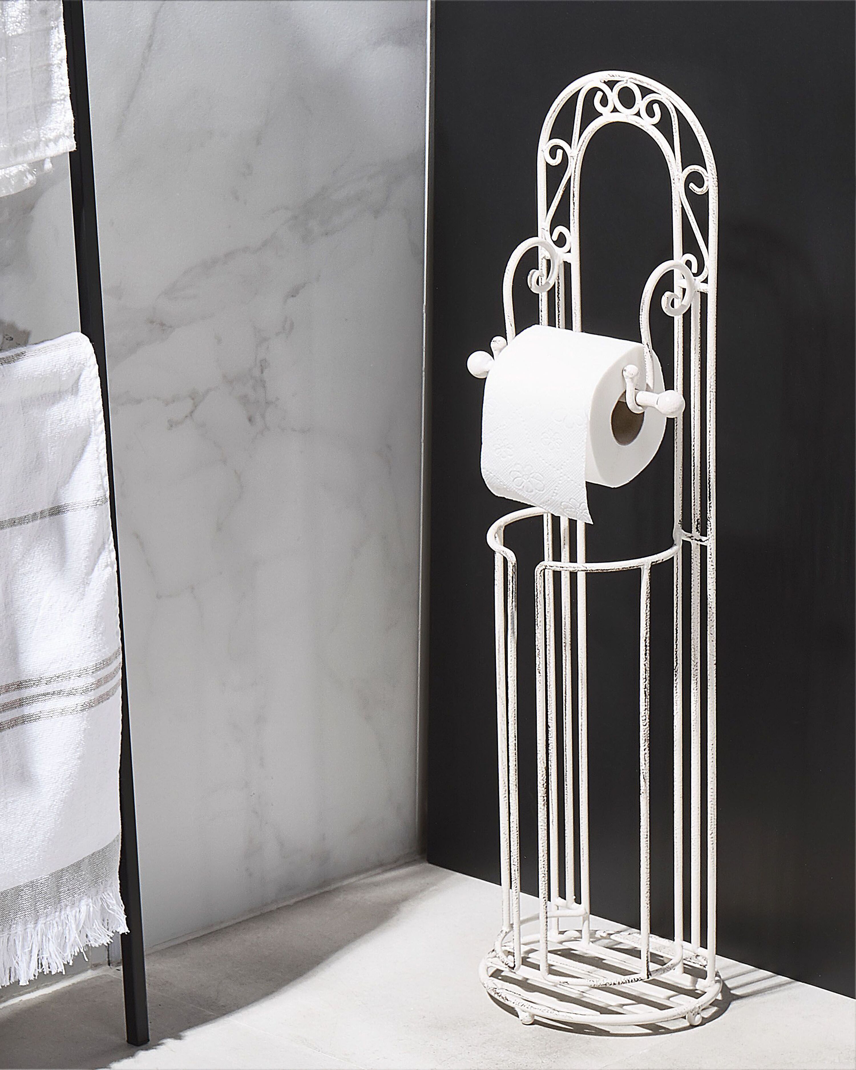 Toilet Roll and Brush Holder TEMUCO Metal White