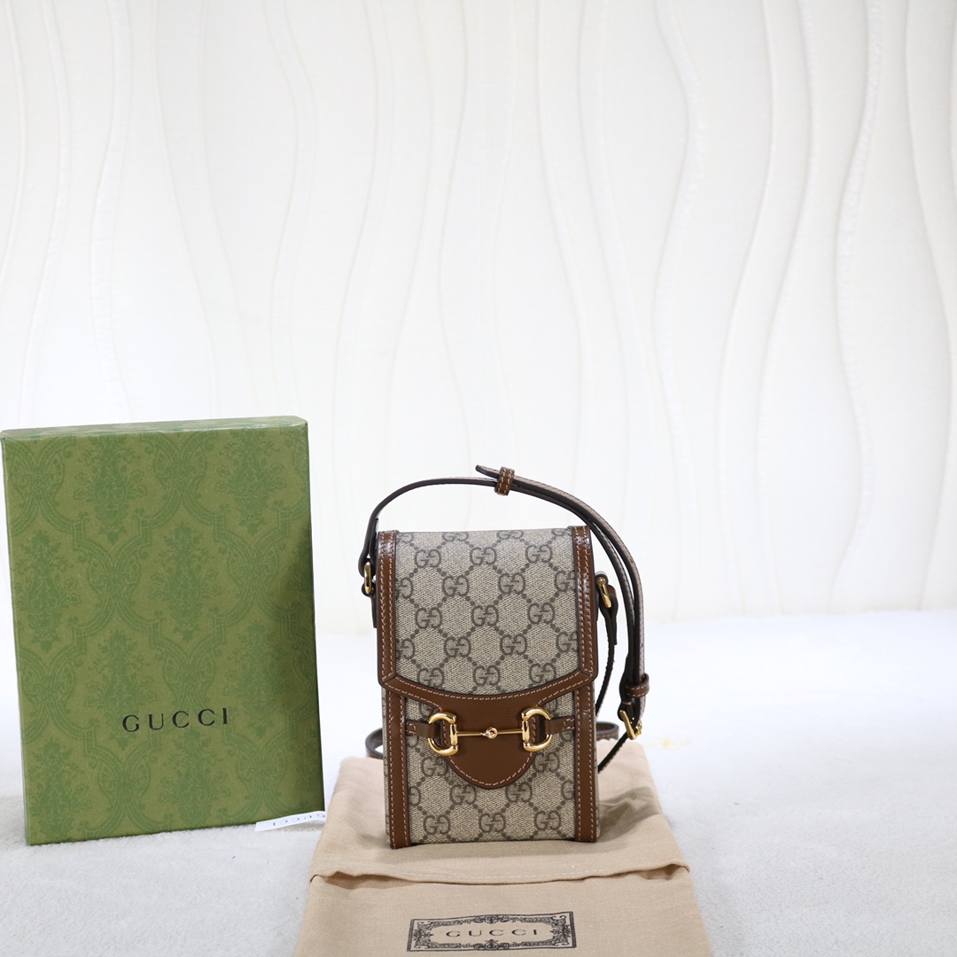 Replica Gucci Horsebit 1955 Mini Bag Monogram Canvas1:1High-quality replica