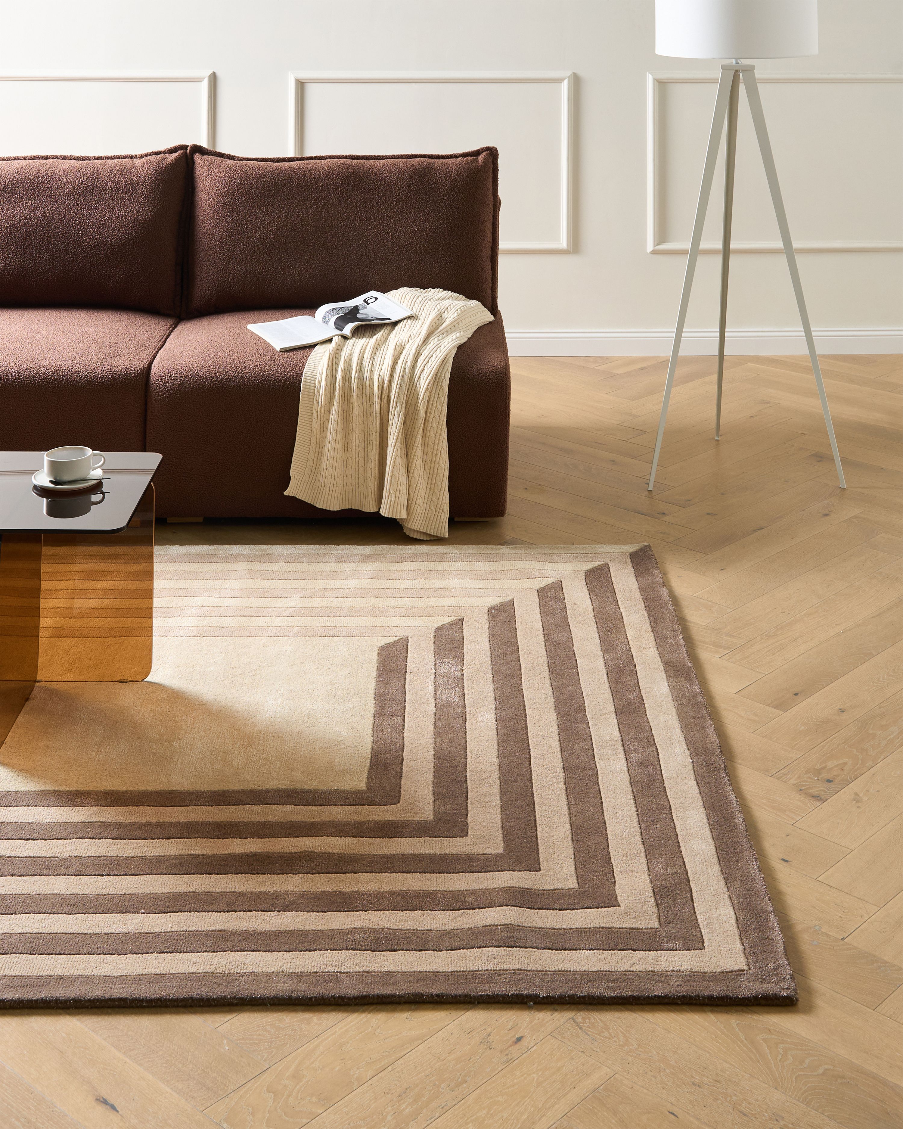 Rug SARAI Beige 200 x 300 cm Viscose