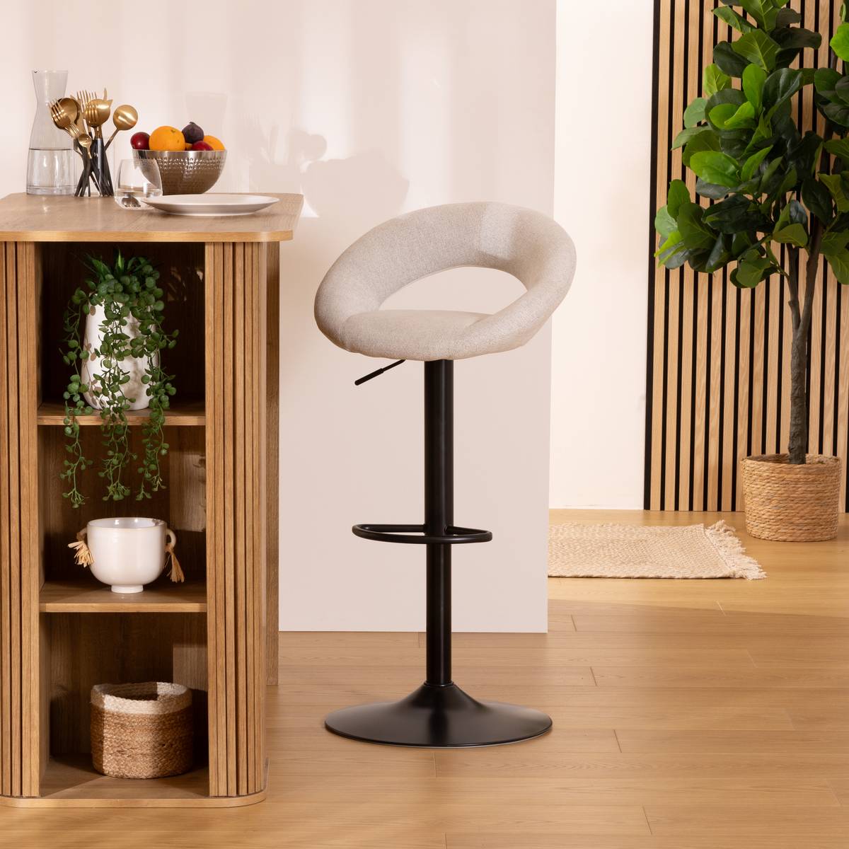 Set of 2 bar stools "Sasha" Gray, 96.5x51.5x48.5 cm