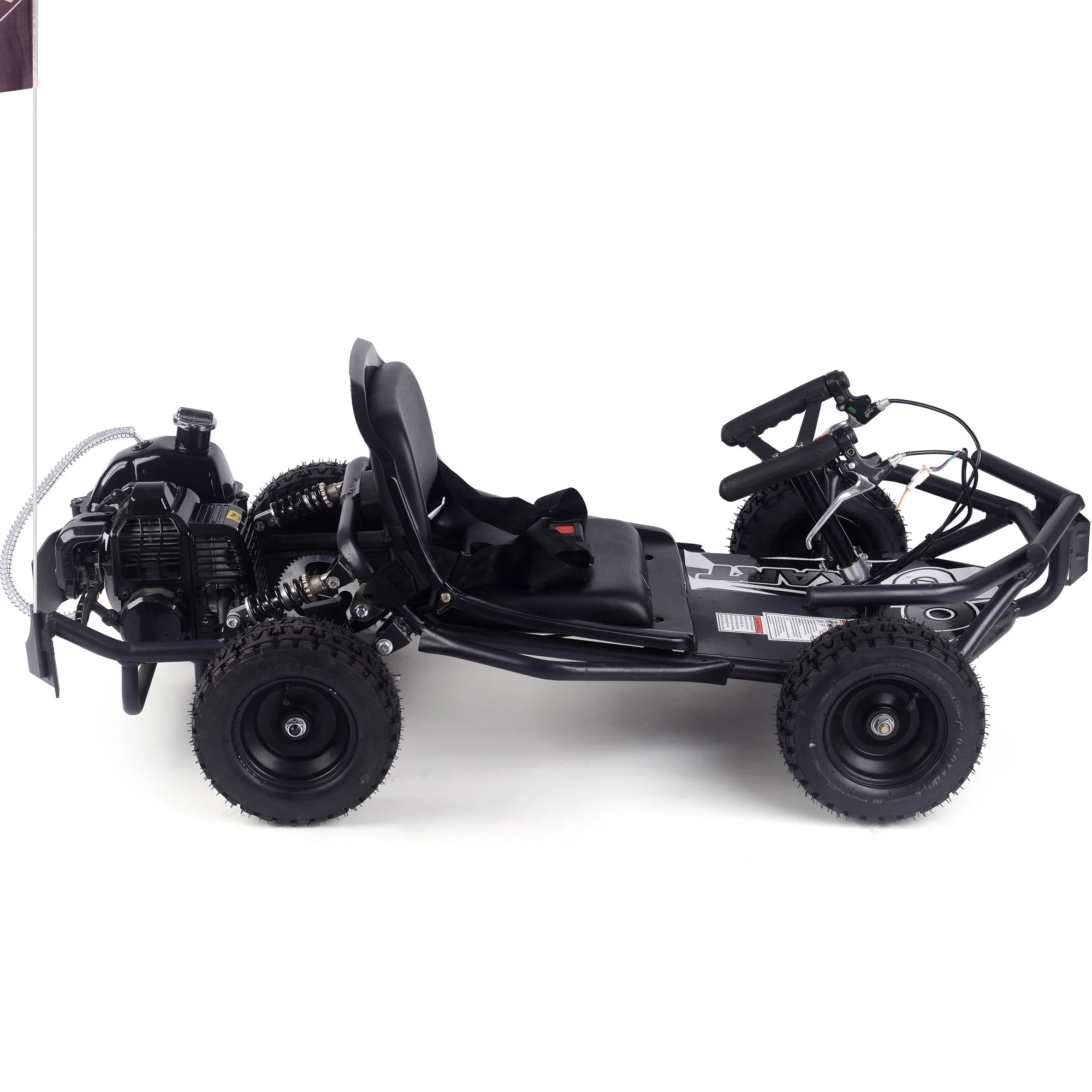 SAY YEAH Gas Go Kart,Sturdy Steel Frame Go Kart for Kids 8+,20mph Top Speed,185lbs Max,Black - Image 4