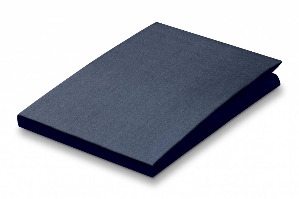 Percale Hoeslaken Navy   180 x 210 cm   Blauw   Katoen