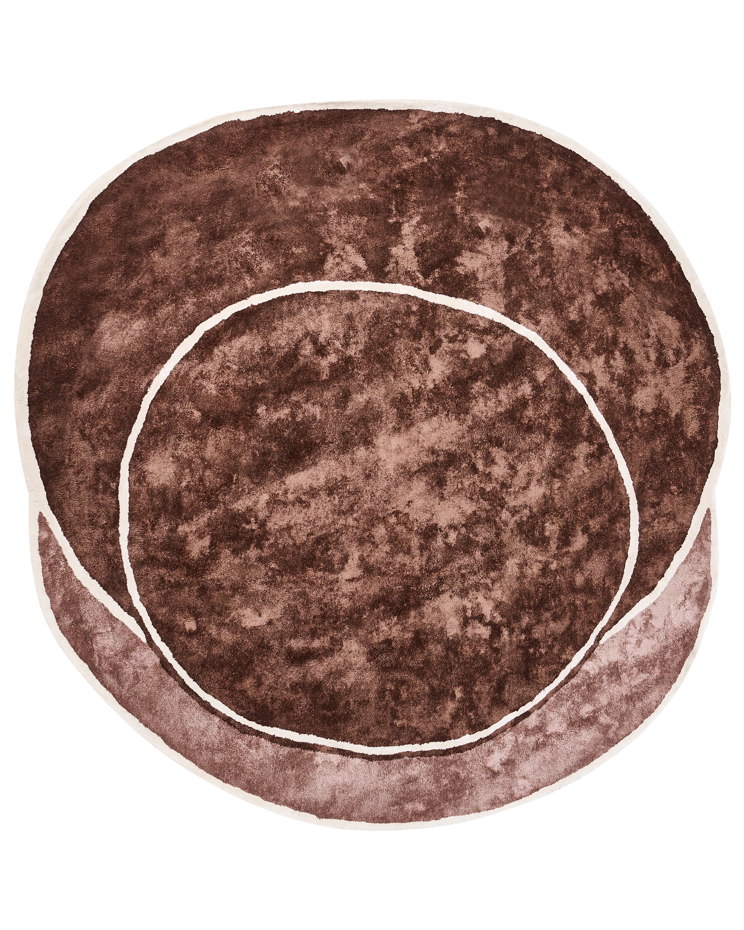 Rug KANRACH Brown 200 x 200 cm Viscose