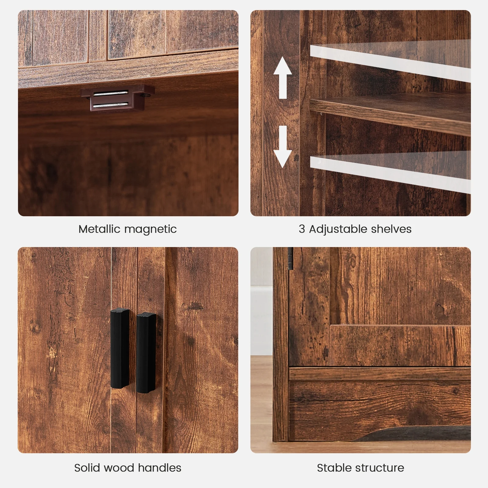 FANGSUM Rattan Storage Cabinet with 2 Drawers & 2 Shelves, Floor Cabinet for Living Room - Image 21