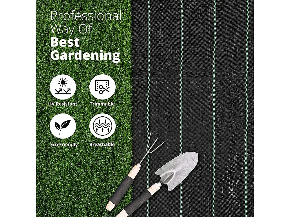 Dripex Toiles de Paillage 1m x 10m, Toile Anti Mauvaises Herbes Jardin 90g/㎡, Geotextile, Bache Noire Agricole, Tissu Perméable à l'eau